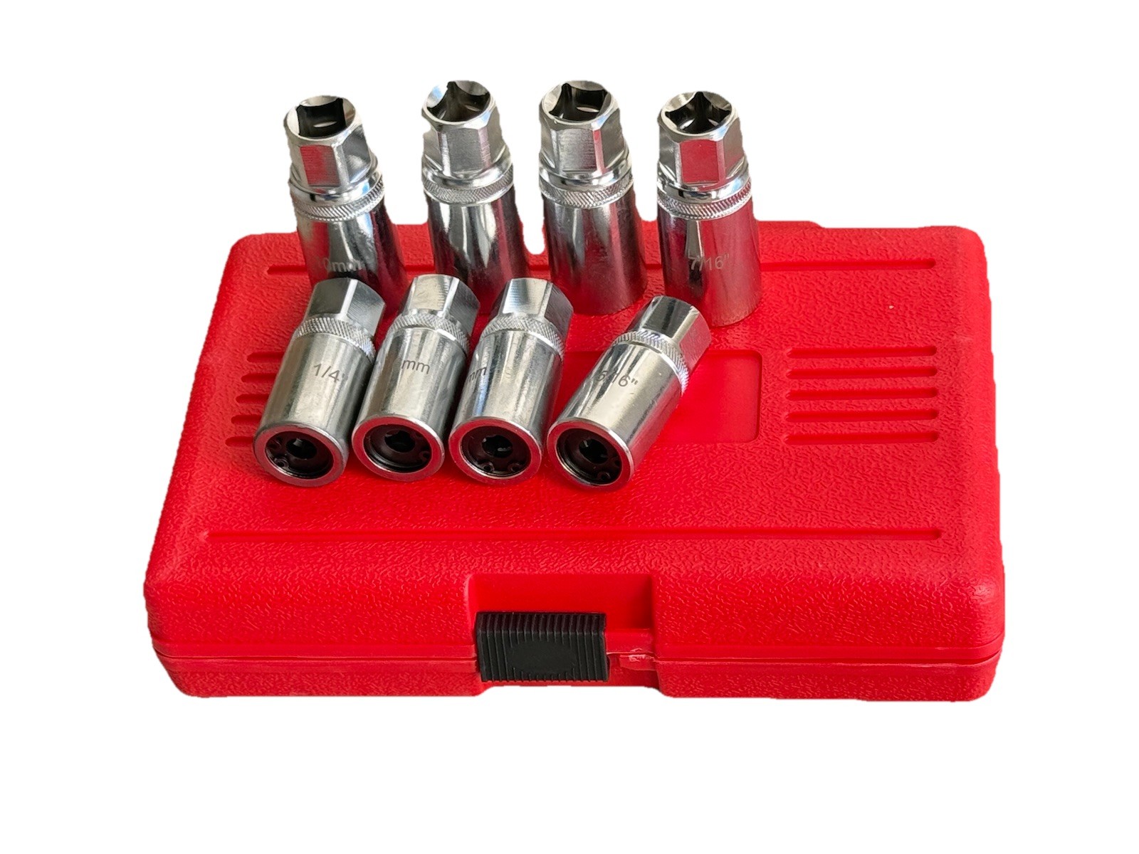 8pcs SAE/MM Socket Stud Screw Extractor Removal Installer w/Inner Roller Grip