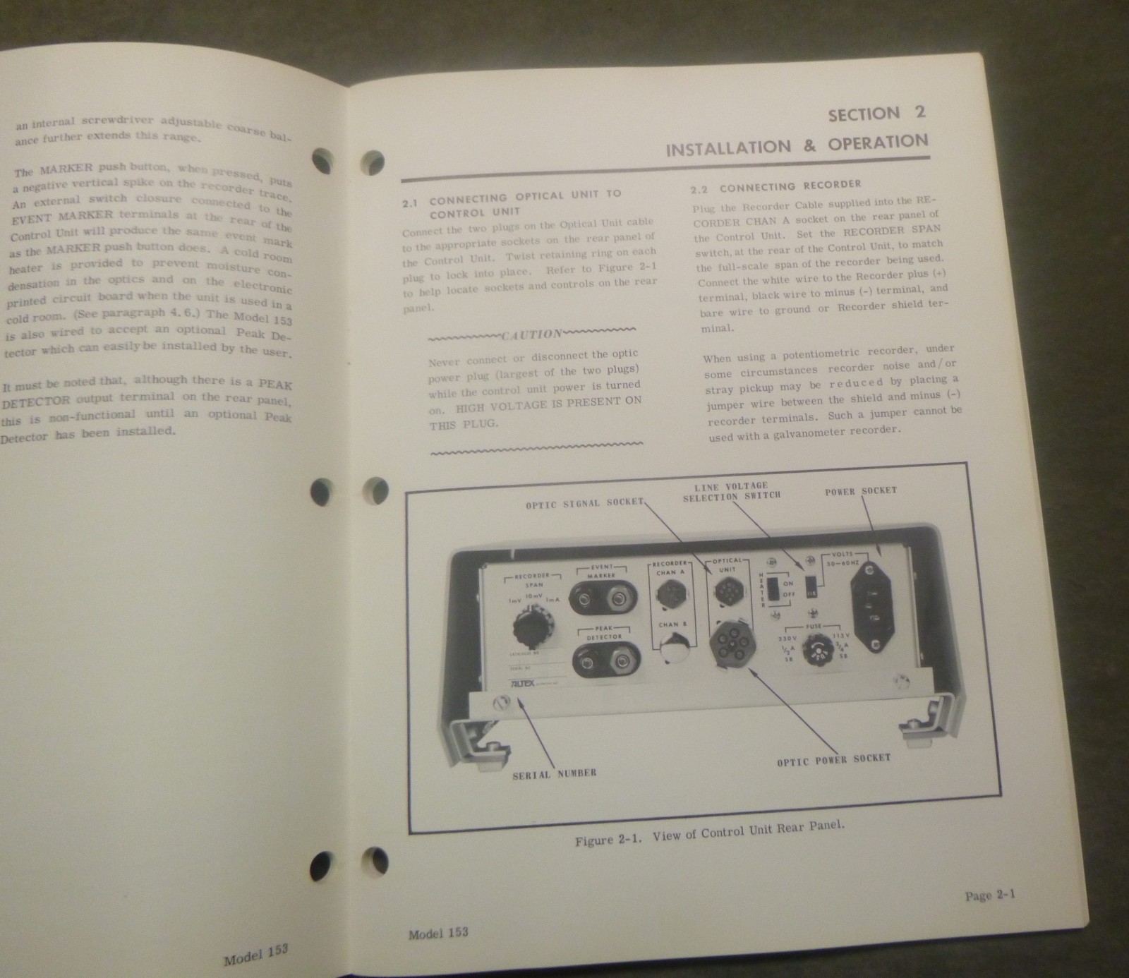 Beckman Model 153 UV Detector Manual