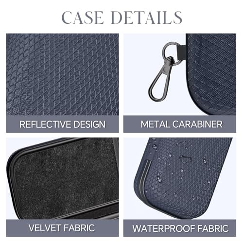 Double Eyeglasses Case Dual Sunglasses Case Hard Shell Glasses Case with Blue