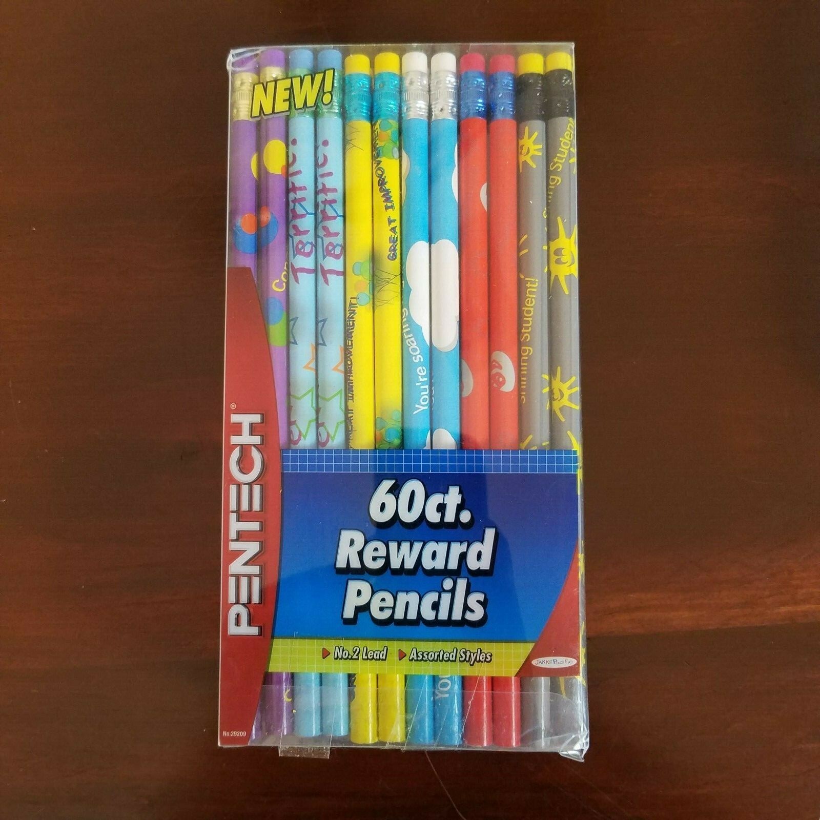 Pentech Reward Pencils 60 Count Assorted Styles No. 2 Lead Classroom Teachers