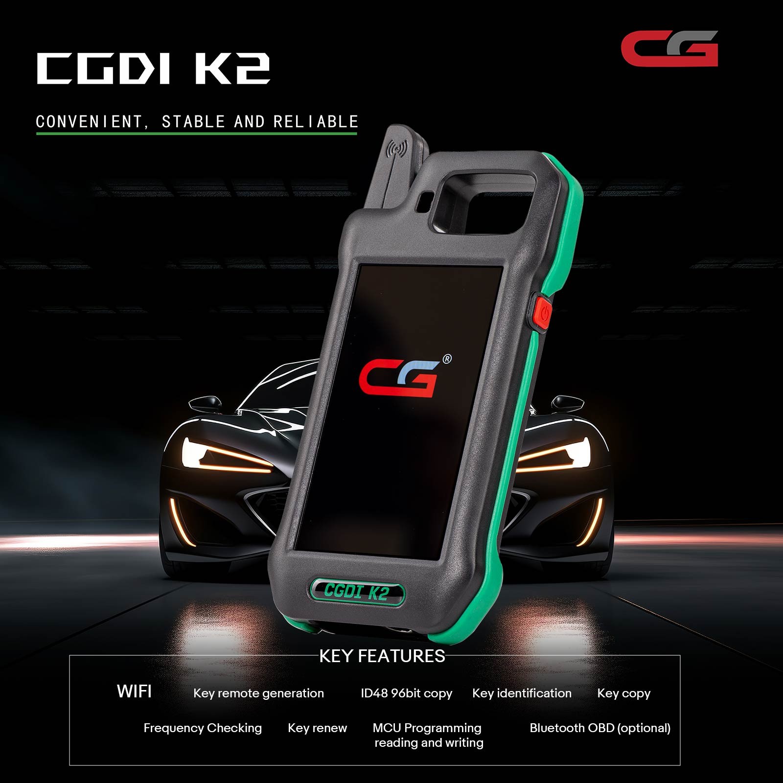 CGDl K2 Wifi Multi-functional Smart Kёy Remote Generator Support 96Bit ID48 Copy