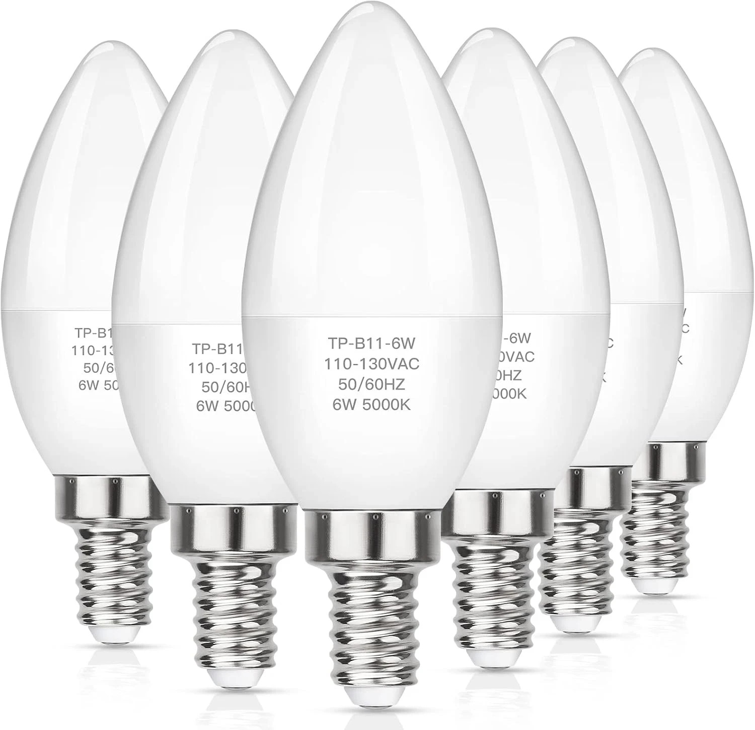 E12 LED Candelabra Light Bulbs 60W Equivalent, Daylight White 5000K 600 Lumen...