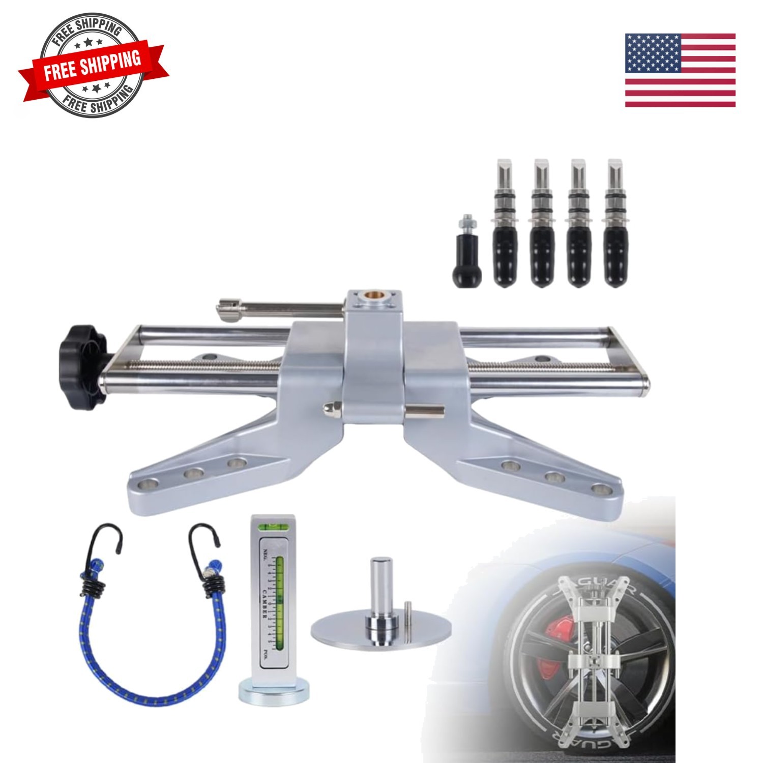 & Magnetic Adapter for 11-25" Rims Camber Wheel Alignment Tool for Precise Ca...