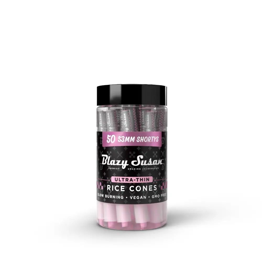 Authentic Blazy Susan Shorty Ultra Thin Pink Cones 50ct Pack Jar