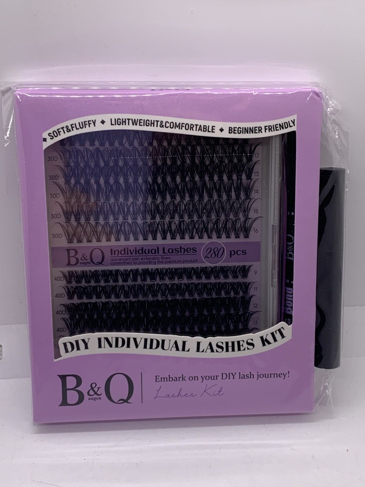B&Q Lash Clusters Kit 280PCS Eyelash Clusters Kit,30D 40D D 9-16MIX Individua...