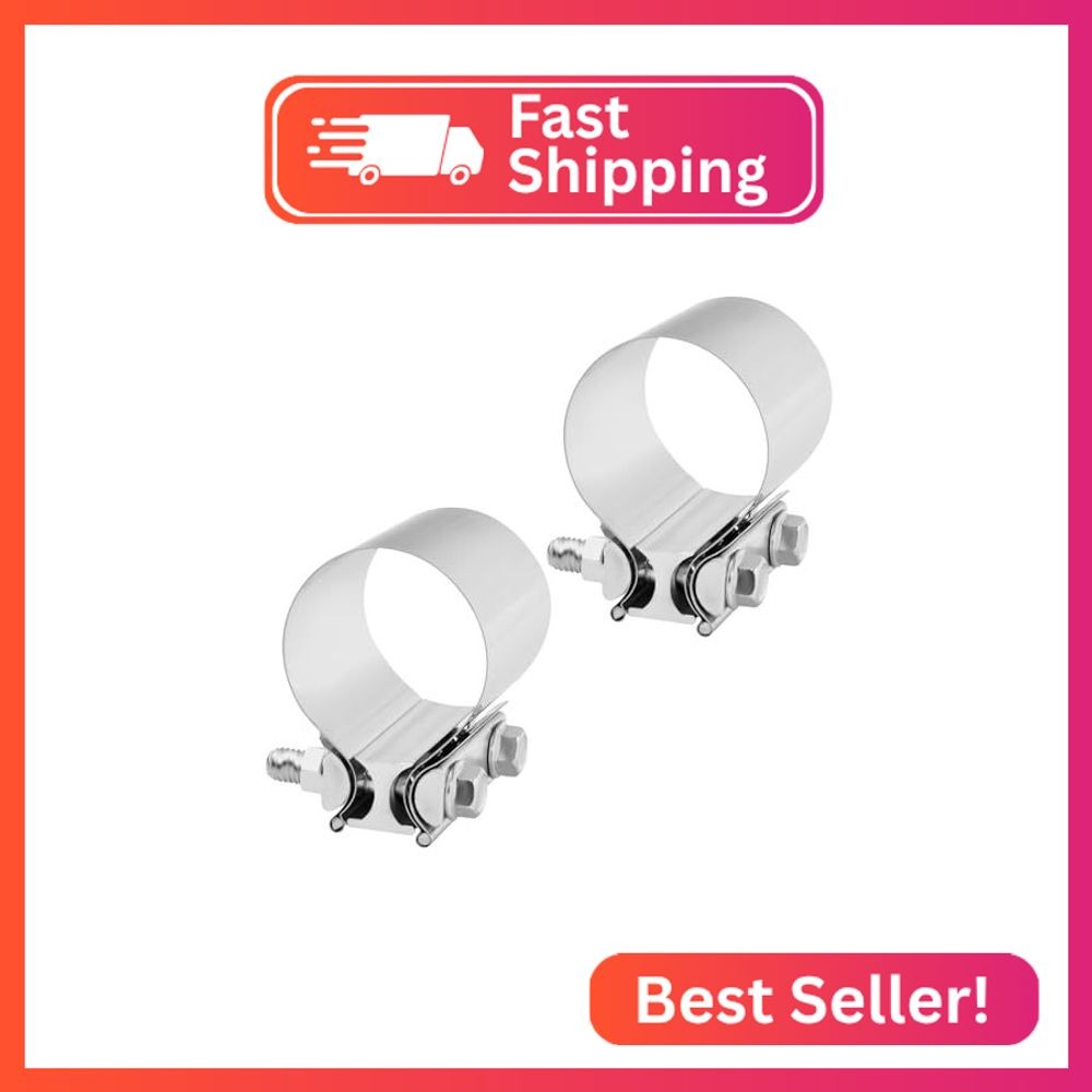 BIGREAT T304 Stainless Steel 2.25'' Inch Exhaust Clamp,2 1/4 Inch Butt Joint Exh