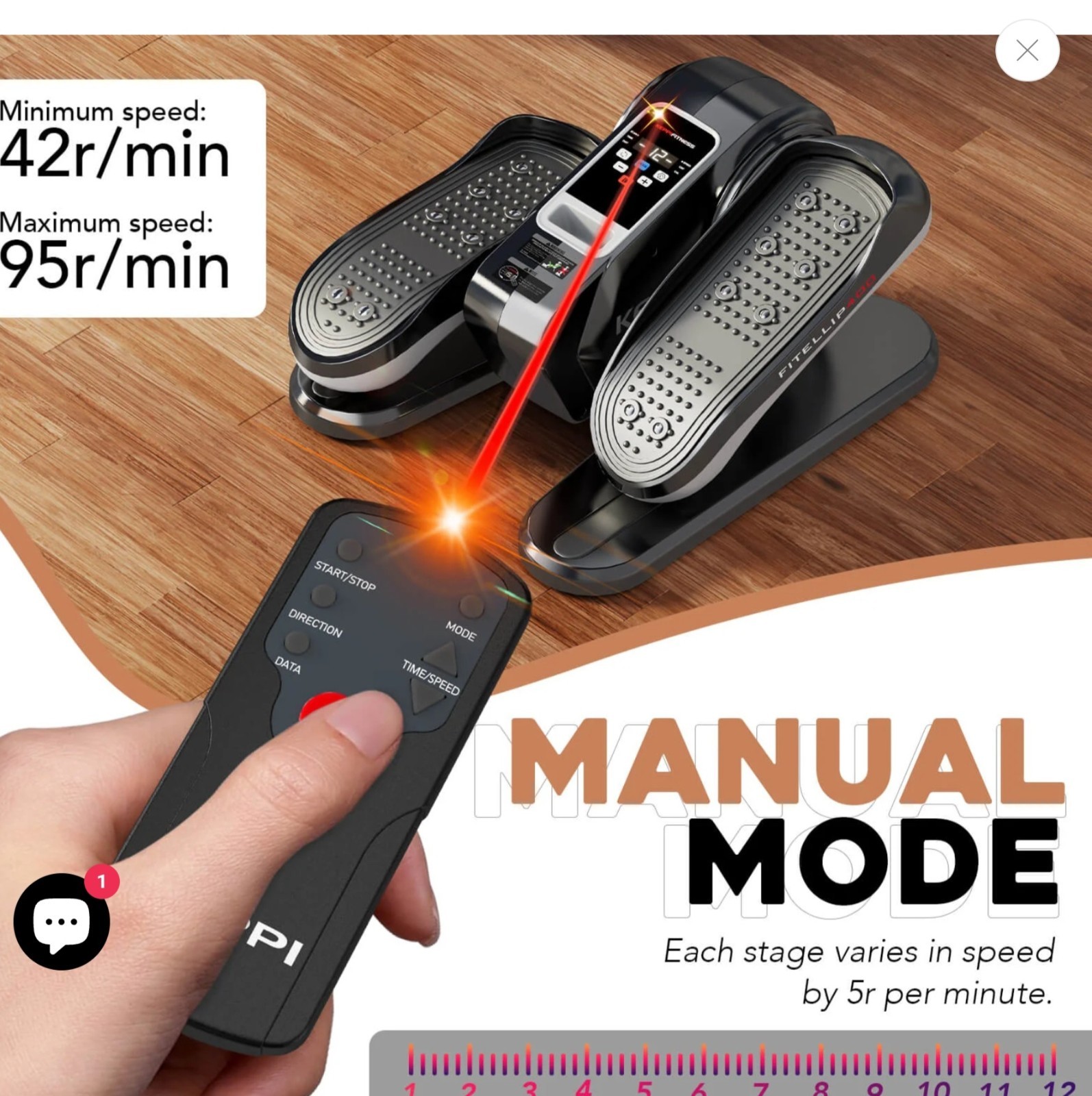 🏃 Keppi FITELLIP400 Under Desk Elliptical Machine Remote Magnetic NEW