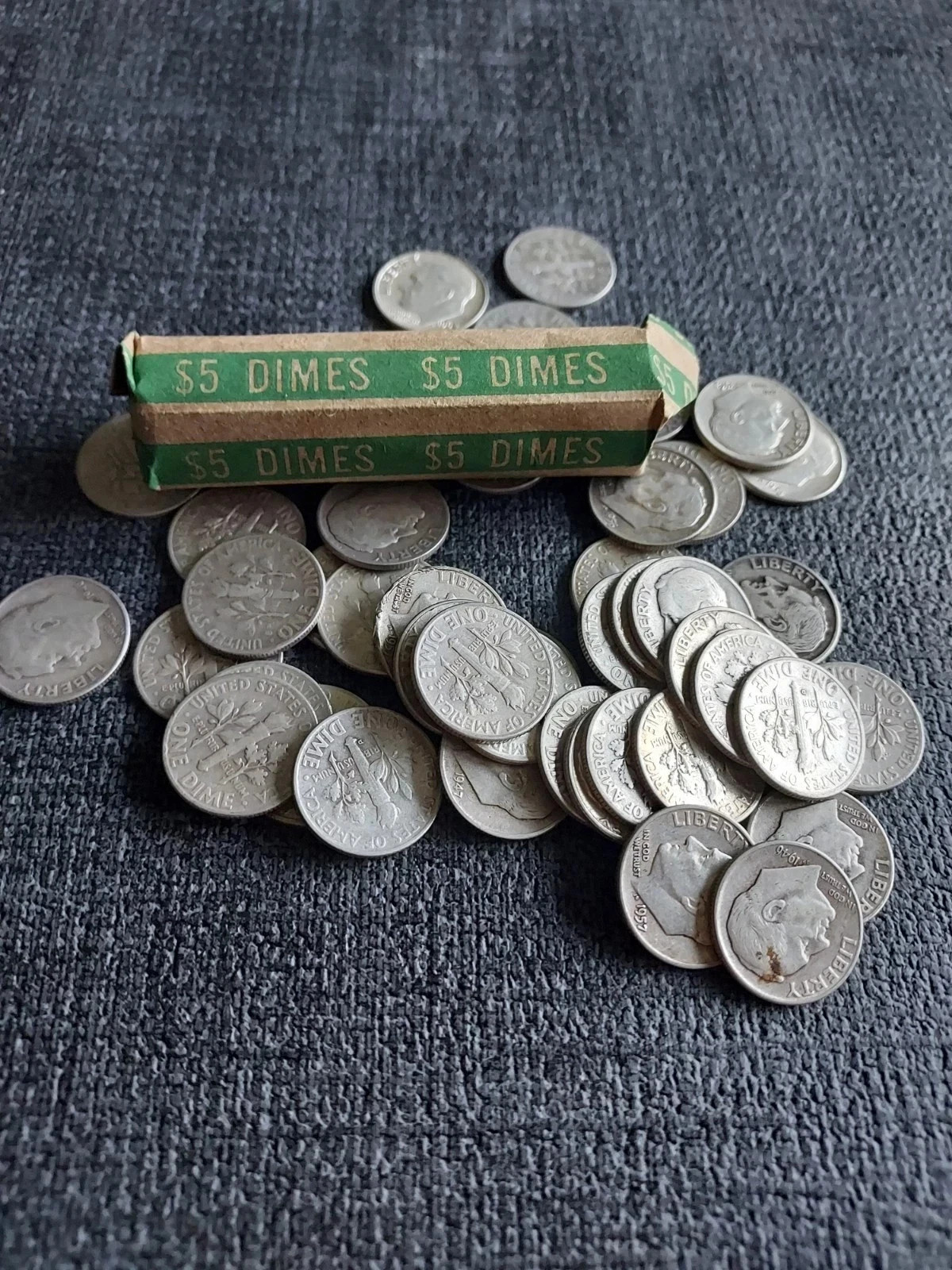 One Roosevelt Silver Dime  90% Silver 1946-1964 PDS