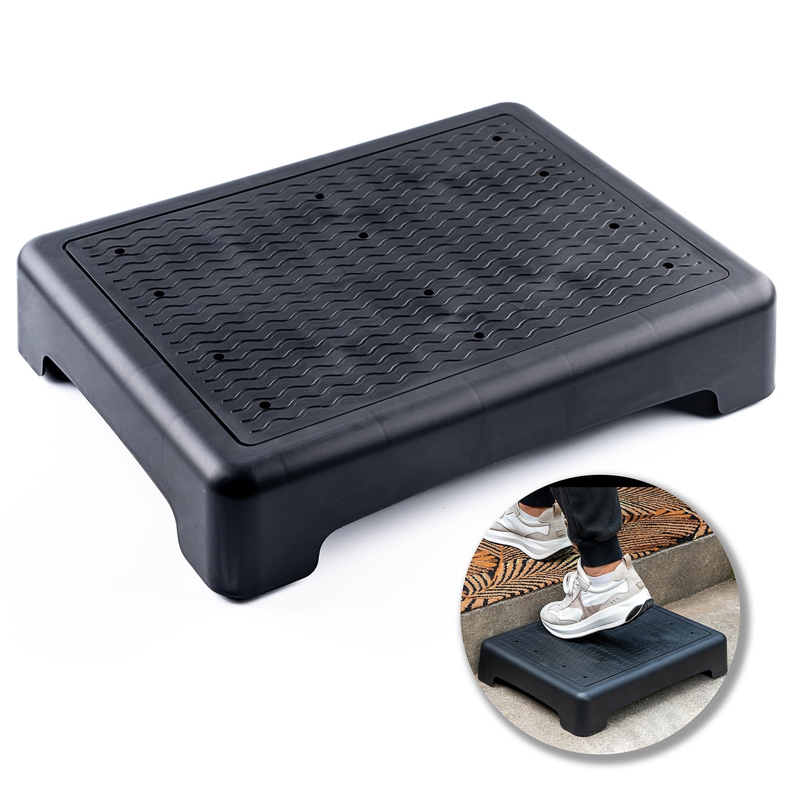 Mobility Step Stool 4" Height Non-Slip Indoor Outdoor - 500 lbs Load Capacity