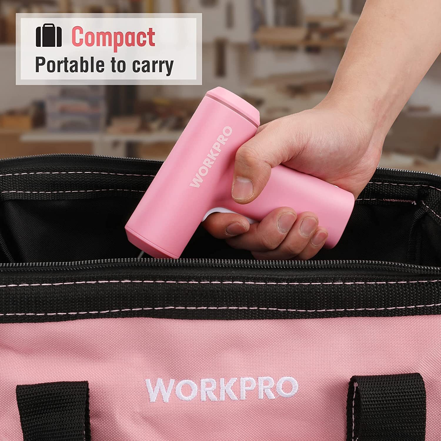 WORKPRO Electric Cordless Screwdriver Set 3.6V USB Rechargeable with LED Light