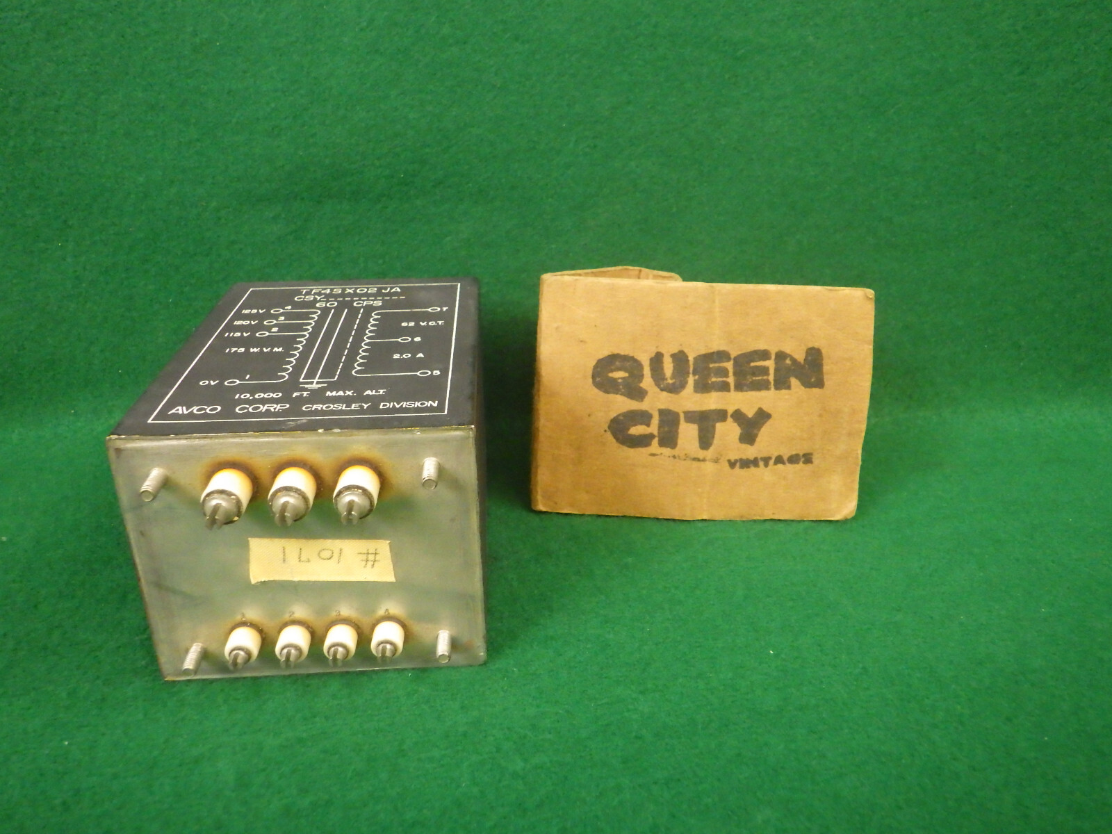 Vintage Radio/Electronics Avco-Crosley transformer TF4RX02-JA 60CPS aircraft