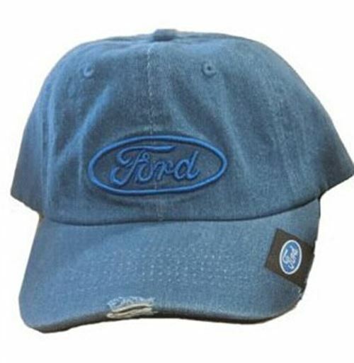 Ford Blue Oval Denim Hat - Distressed Style * Unique & Cool * Free USA Shipping
