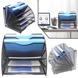 6Tier Mesh Document Sorter, Fan-Shaped Desk Storage Organizer for Home Office