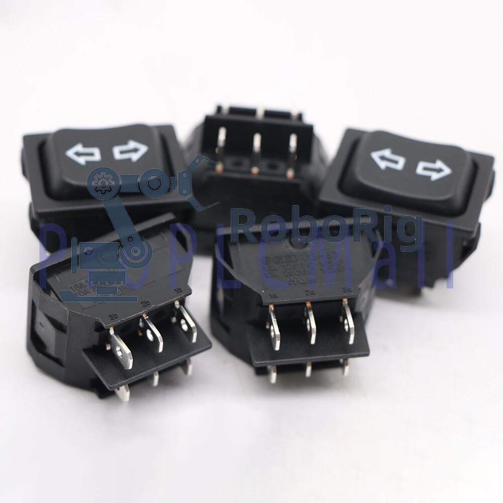 SCI R13-87 6 Pins  10A  250VAC  Rocker Switch  Double Side Self-Reset 1x