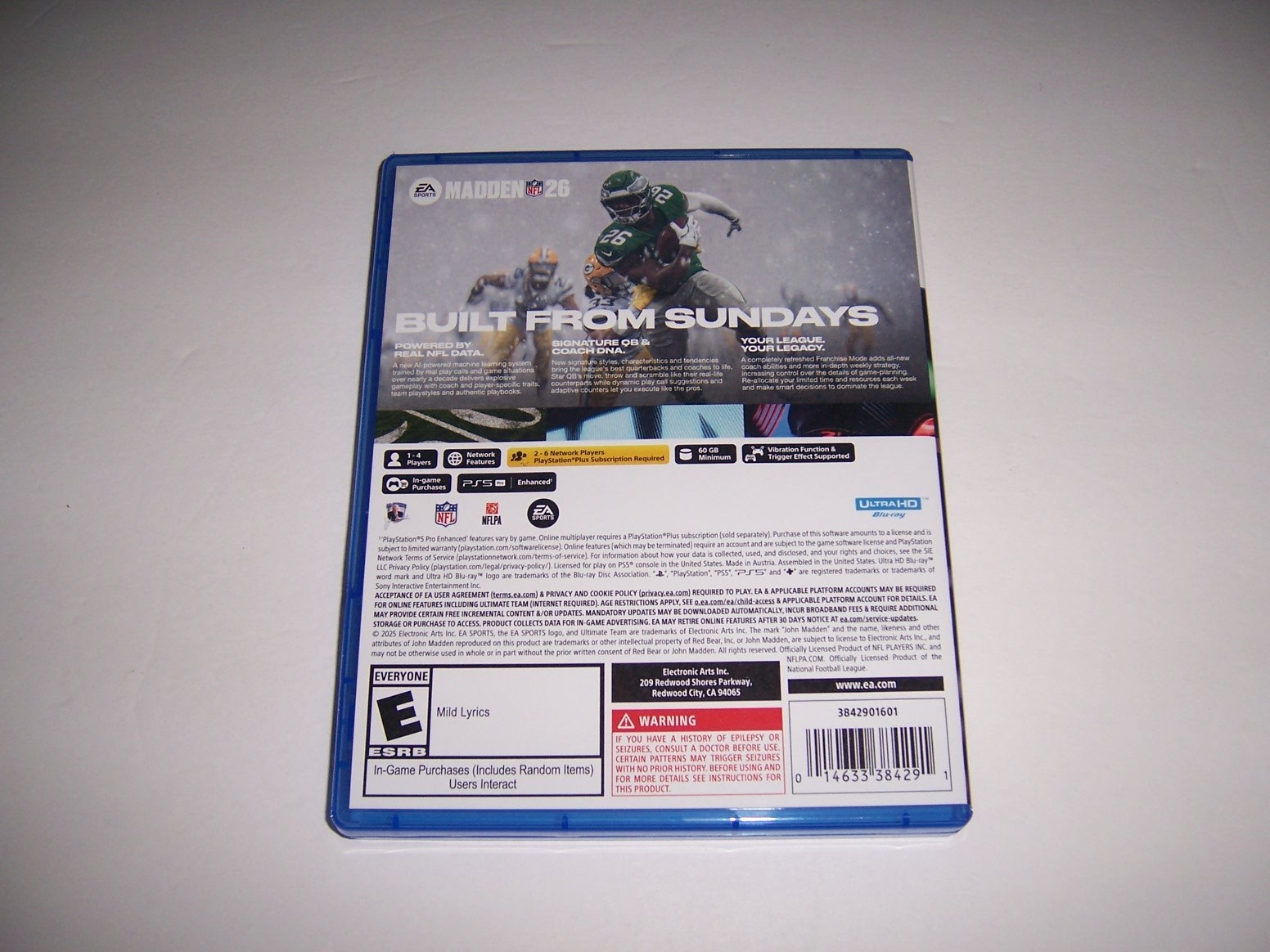 Authentic Box Case Replacement Sony PlayStation 5 PS5 For Madden NFL 26 2026