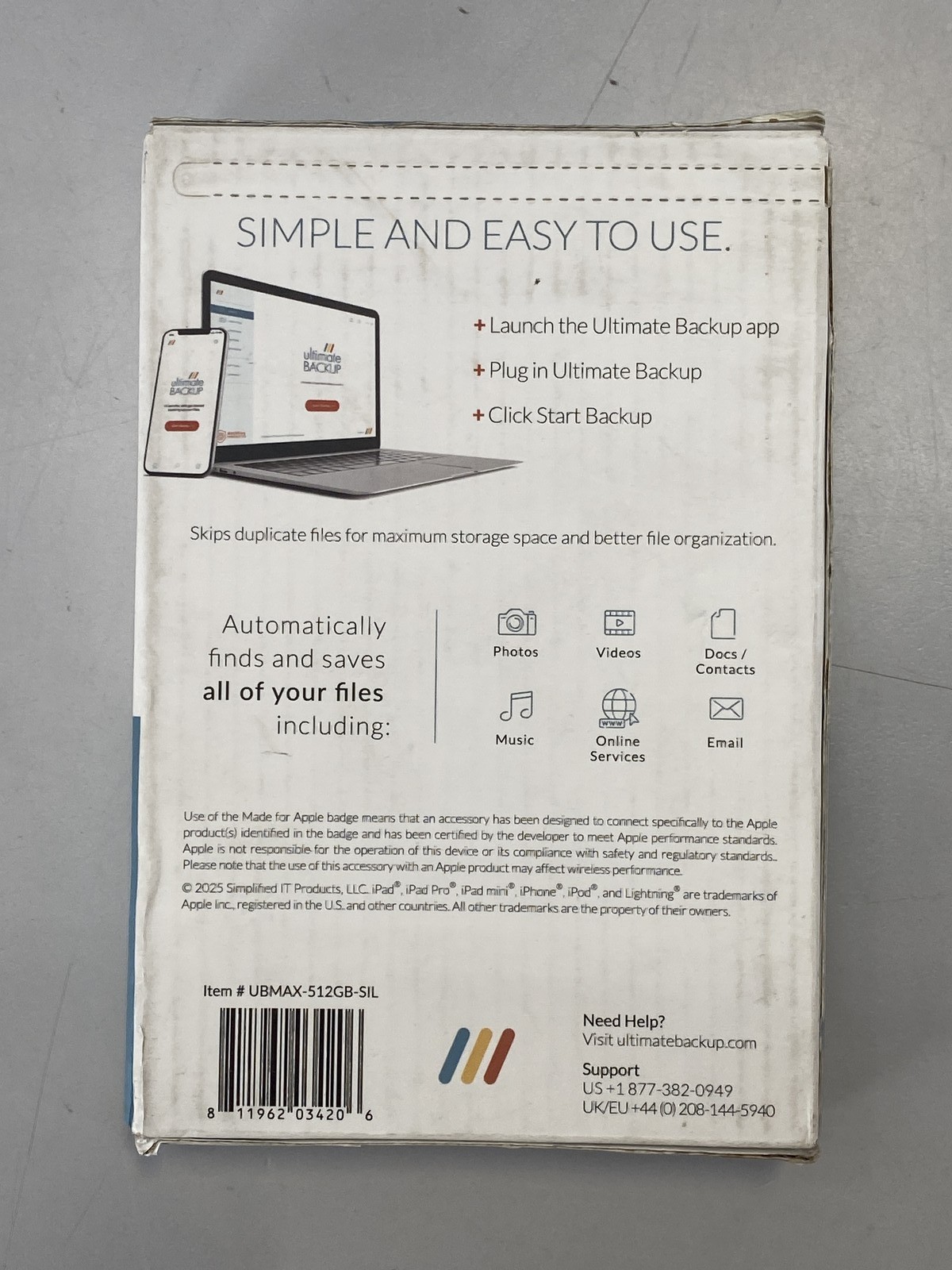 Ultimate Backup Max Multi-Port 512GB Storage Device with Antivirus & AI- Silver