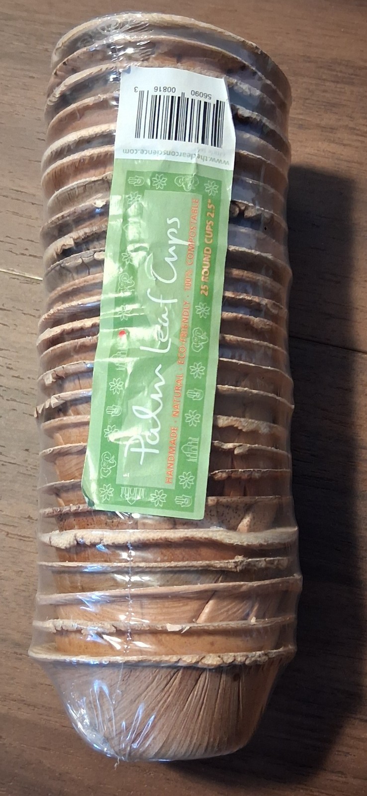 Palm 25 Round Handmade Cups 2.5" Natural Compostable / The Clear Conscience