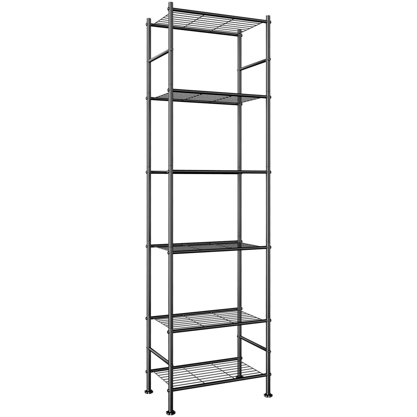 Storage Shelves, 6-Tier Metal Shelving, Closet Shelves with Adjustable Leveli...