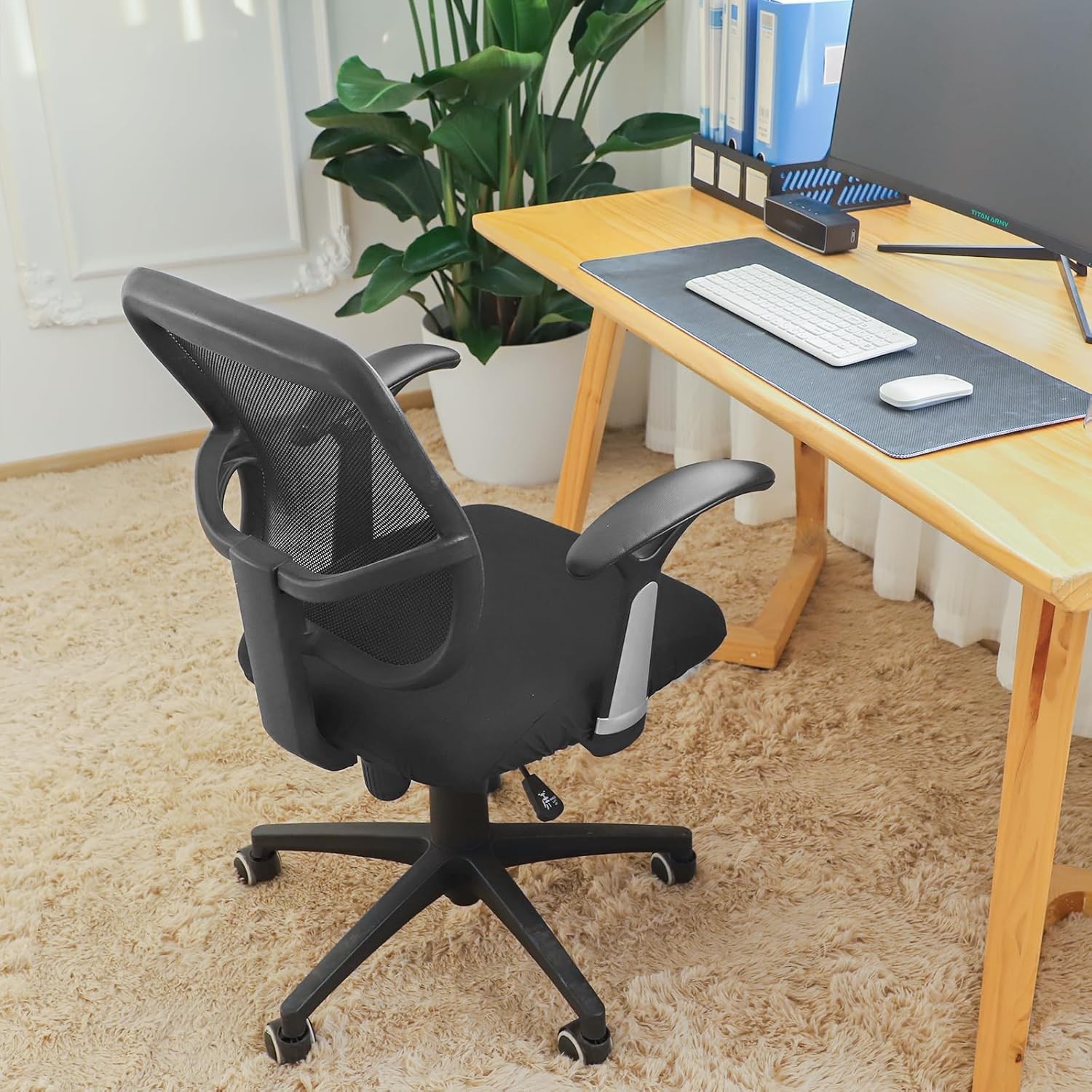 Office Chair Seat Covers Spandex Strech Computer Desk Chair Seat Cushion Slipcov