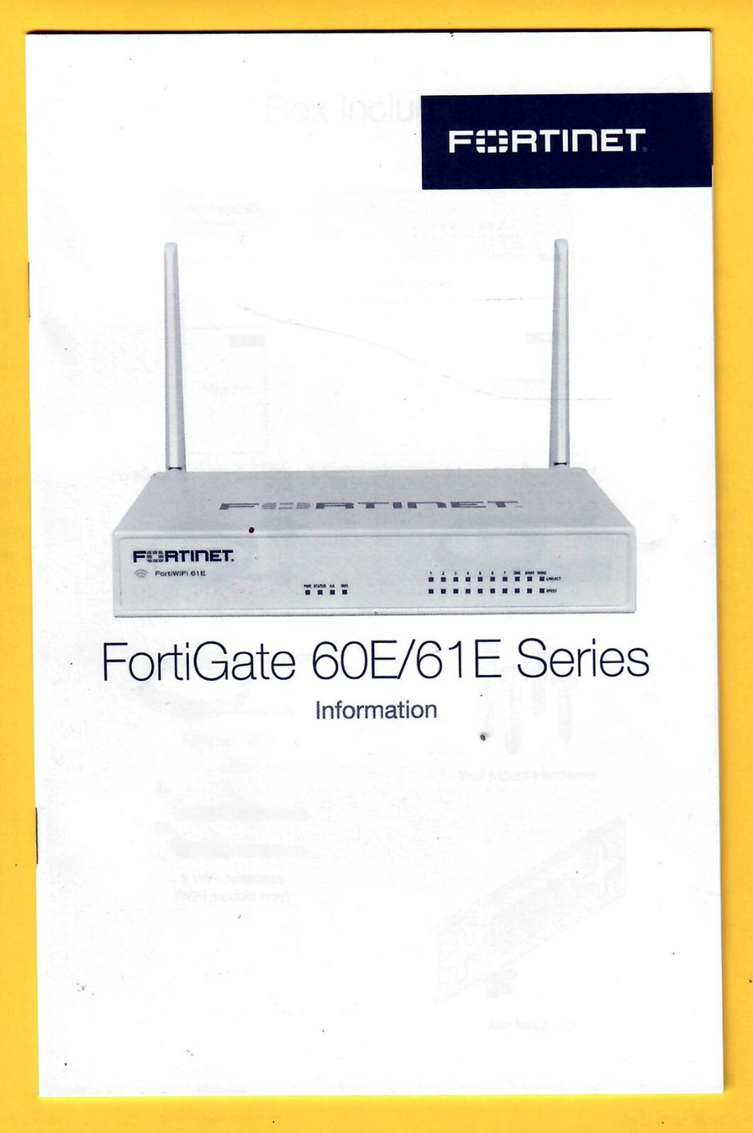 Fortinet FortiGate 60E / 61E Series Secure Firewall Appliance Manuals
