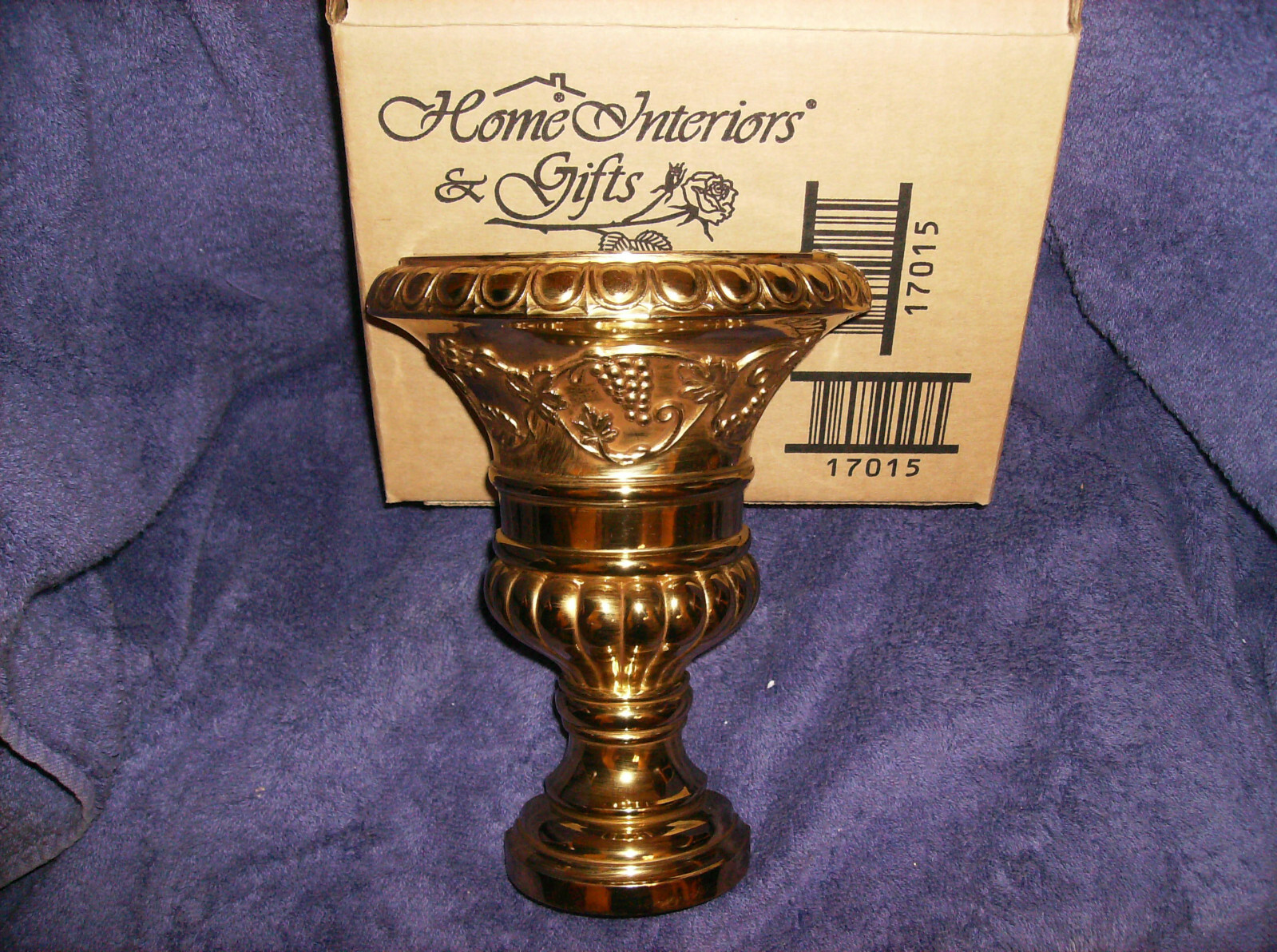 NEW HOMCO #17015 VERONA WALL PLANTER 8" x 5" NEW IN BOX HOME INTERIORS GOLD