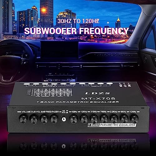 Car Audio Equalizer - Adjustable 7 Bands EQ Car Amplifier - Graphic 7 Bands