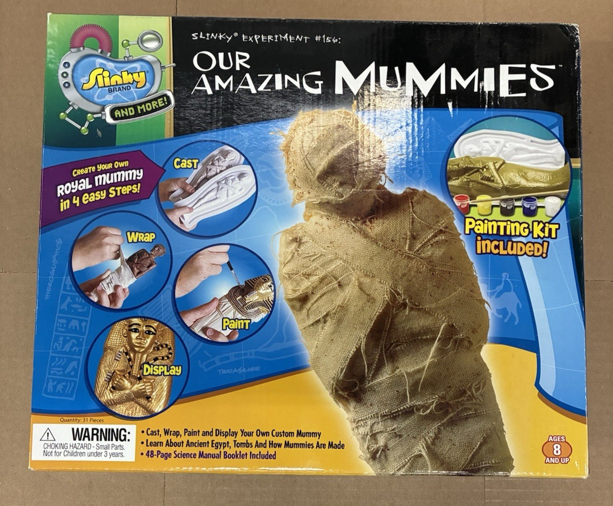 Slinky Brand Our Amazing Mummies Slinky Experiment #156 Open Box- Complete