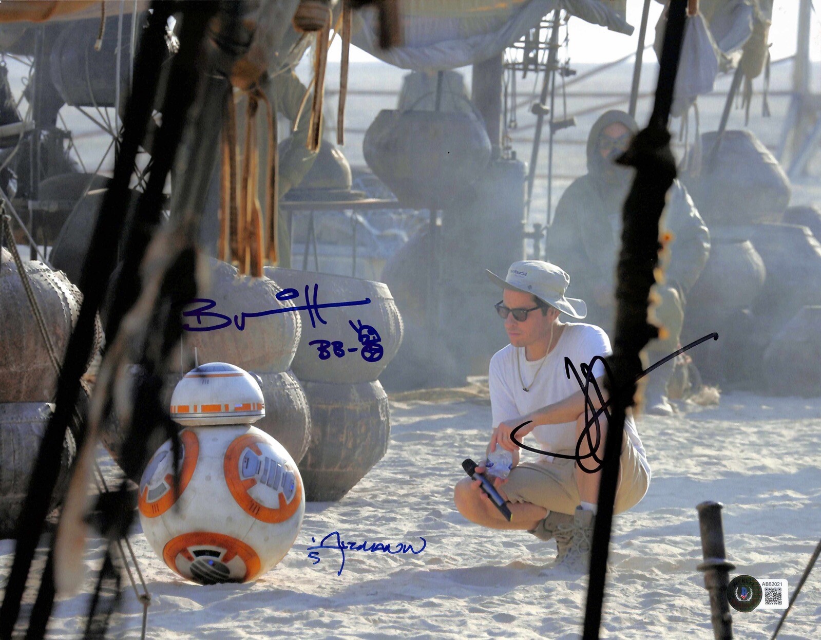 Star Wars The Force Awakens BB-8 Signed x3 Including Abrams 11x14 Photo BAS