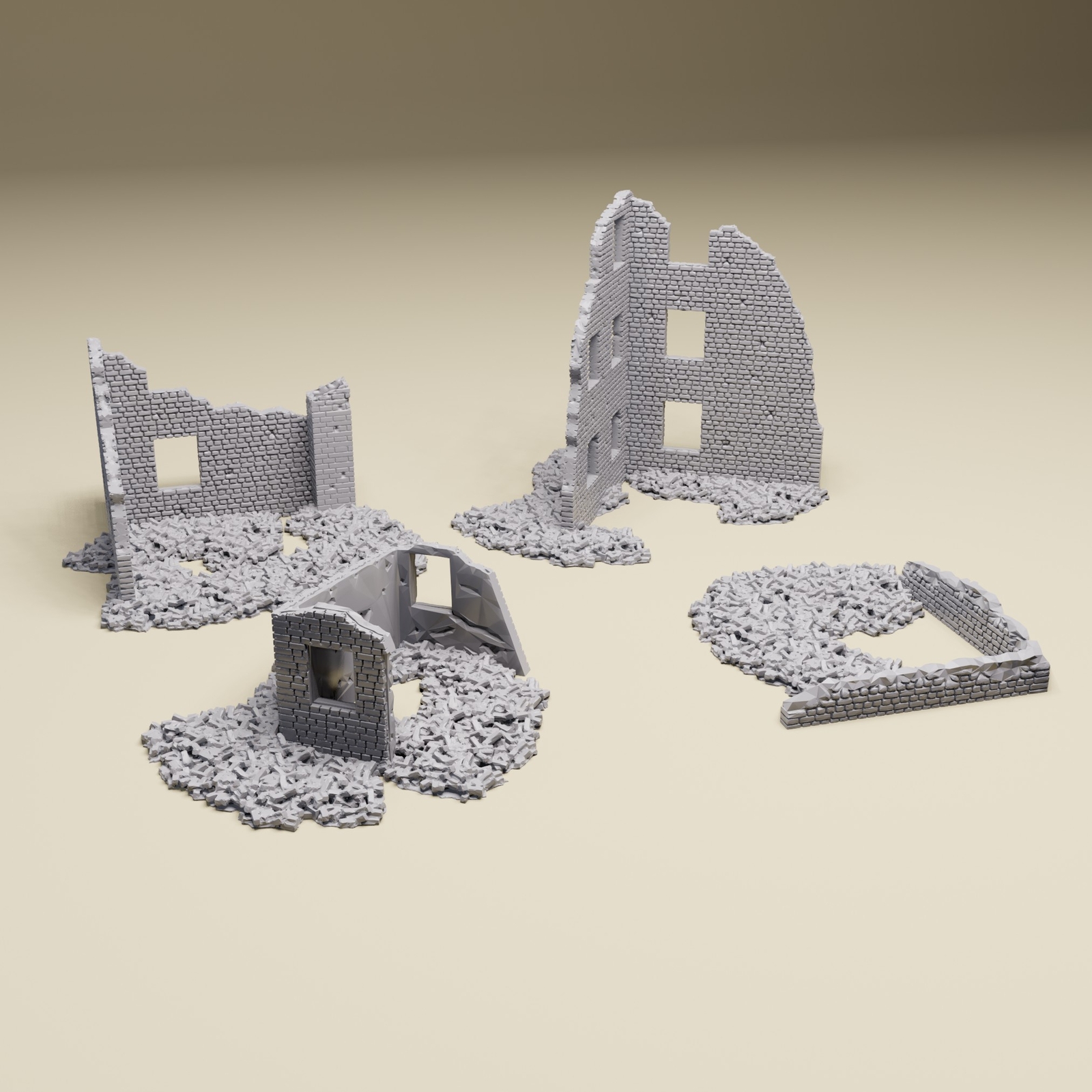 Urban Ruins and Rubble -  Terrain for 28mm, 20mm, 15mm , HO Tabletop Wargames