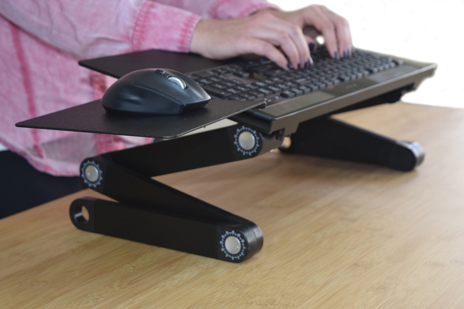 WorkEZ Keyboard and Mouse Tray ergonomic on-desk riser stand adjustable heigh...