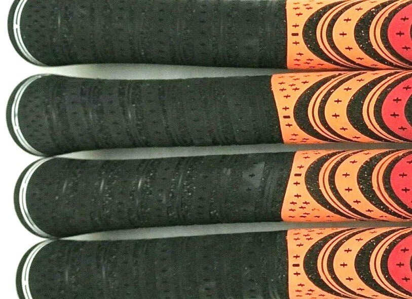 8 NEW Grip-Tech MULTI COMPOUND golf grips - BLACK ORANGE RED - Standard Size