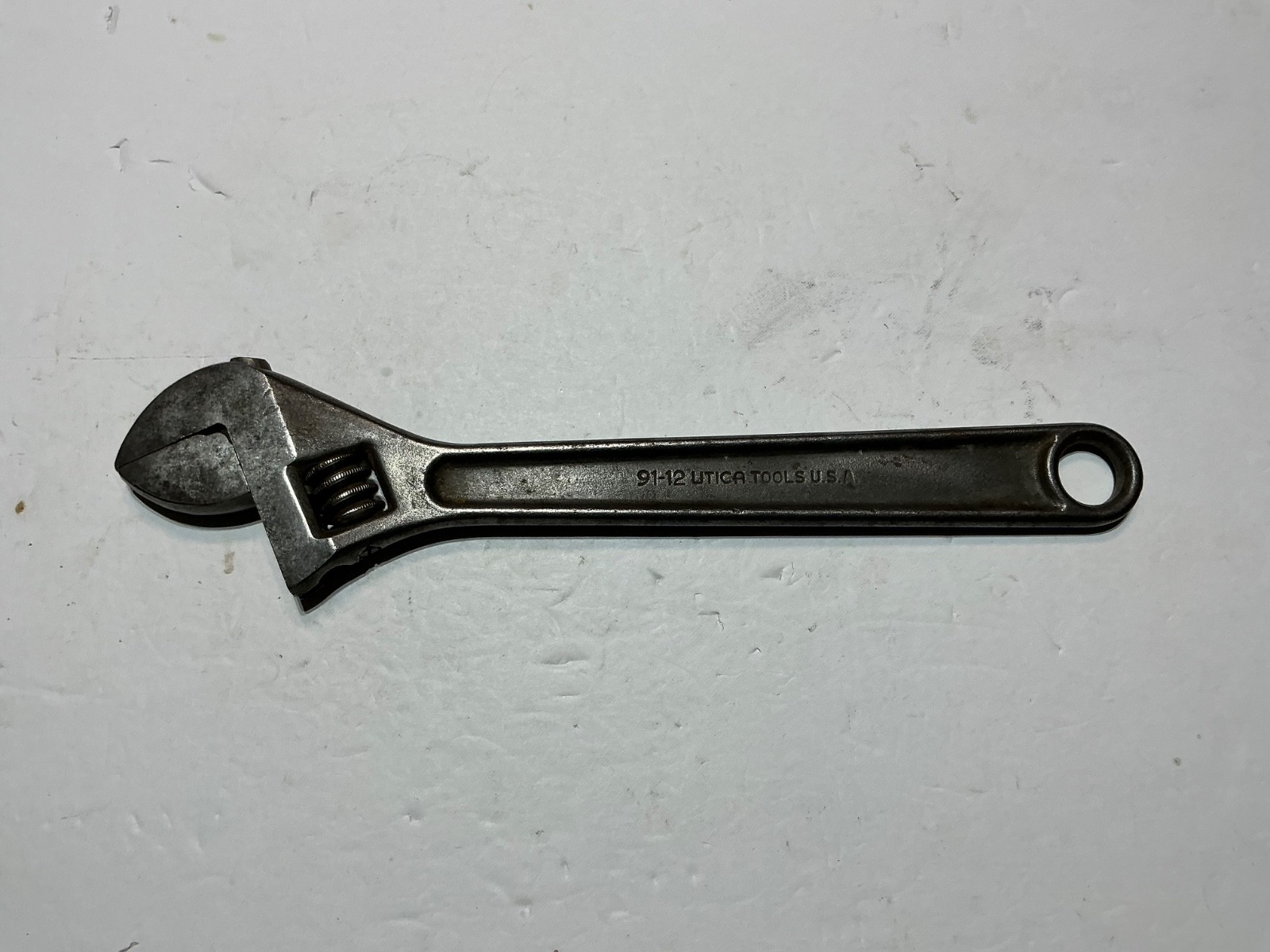 Utica Tools Adjustable Wrench Alloy-Utica-Steel 91-12 Made in USA Vintage