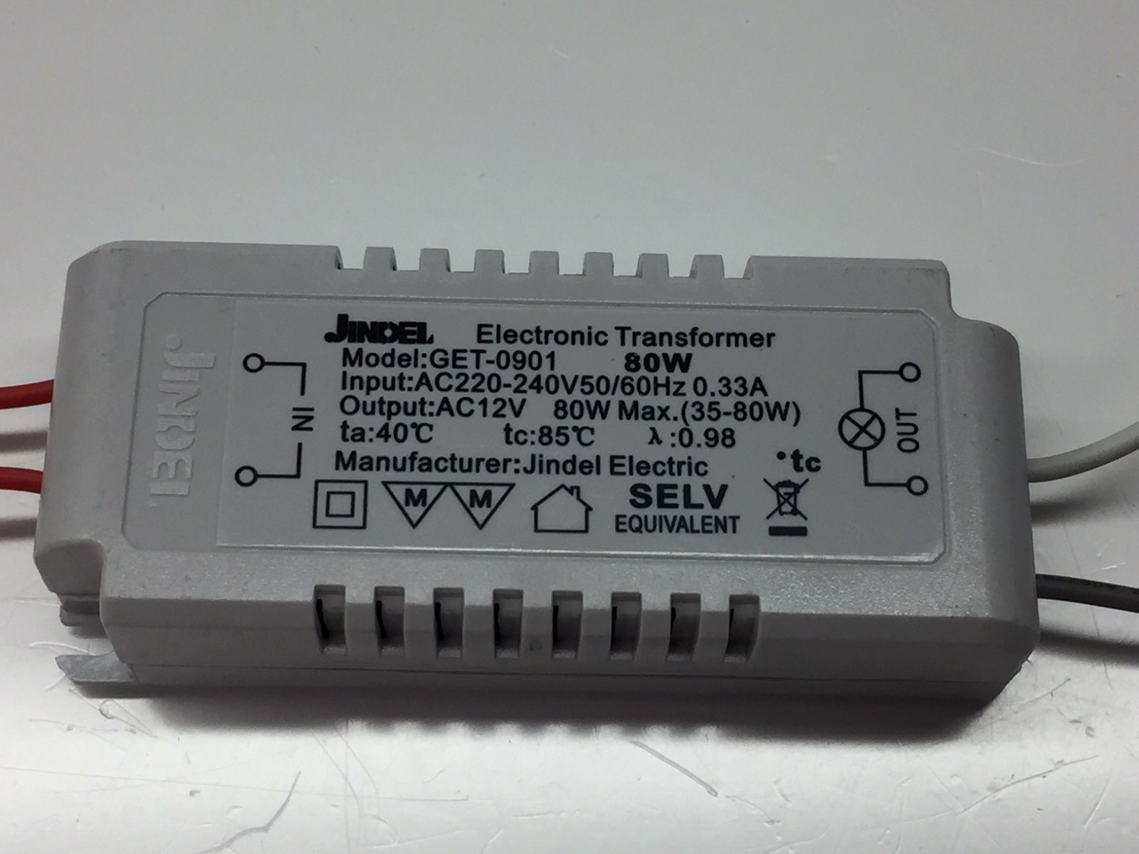 JINDEL Electronic Transformer Model: GET-0901 80W
