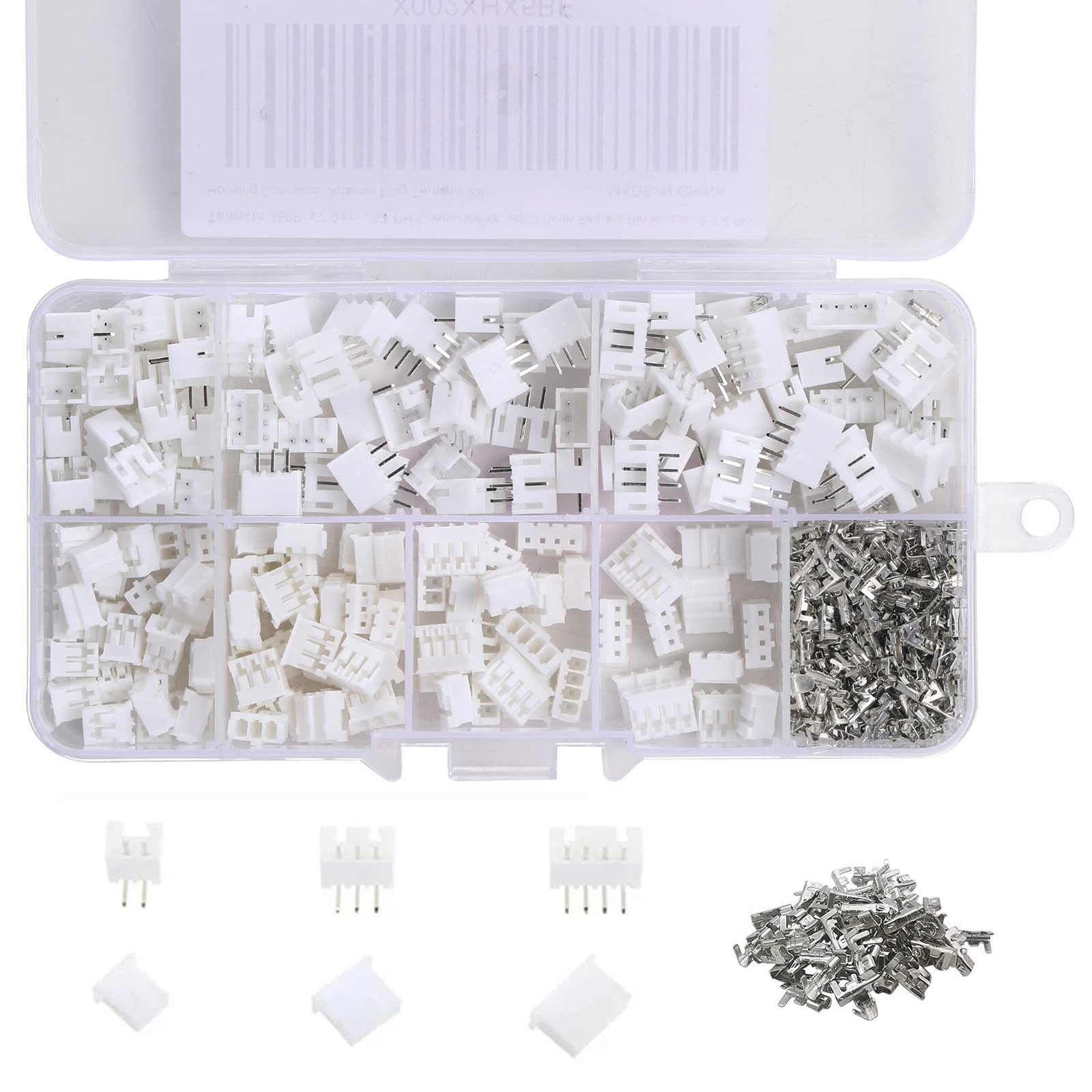 450Pcs 2.0mm JST-PH Connector Kit with 2.0mm Female Pin Header 2/3/4 Pin Hous...