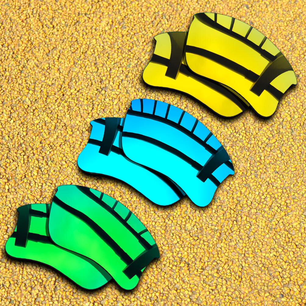 3Sets Lenses Replacement for-Oakley Flak Jacket XLJ Polarized-Blue&Green&Golden