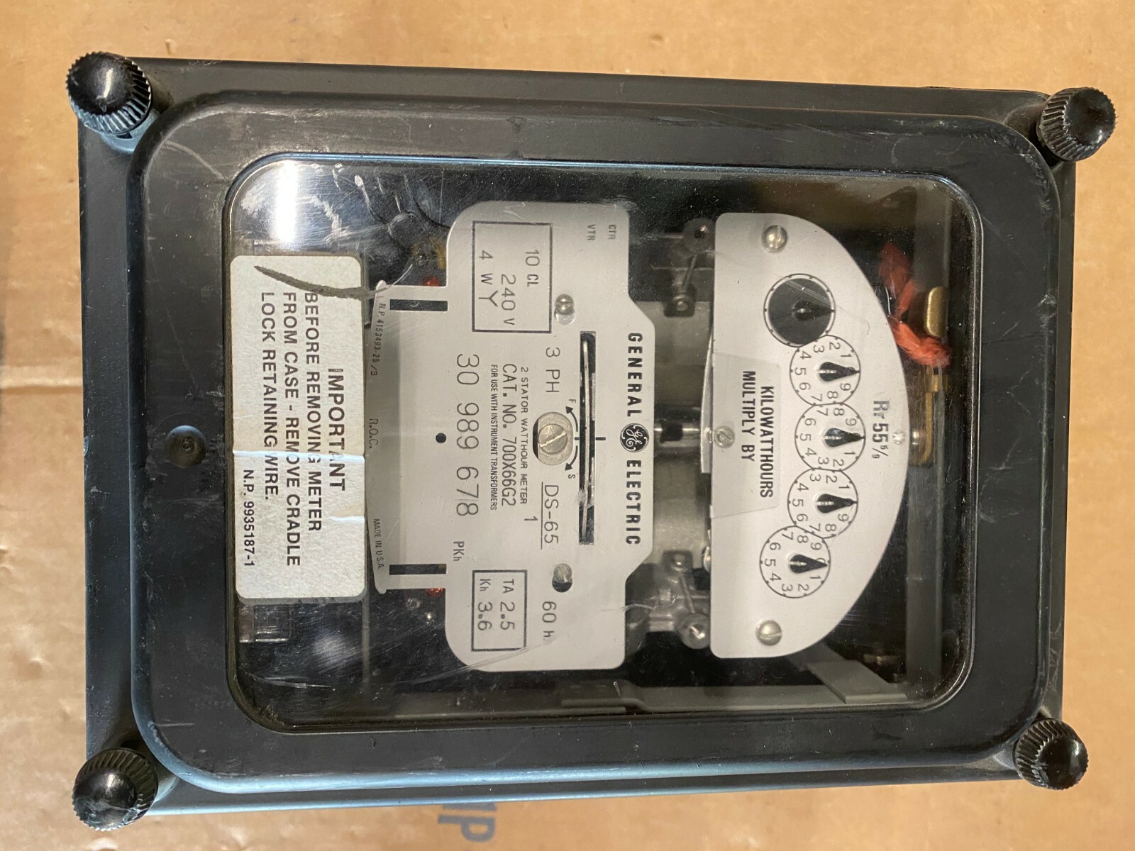 700X66G2 GE Kilowatt Hour Meter Type DS65