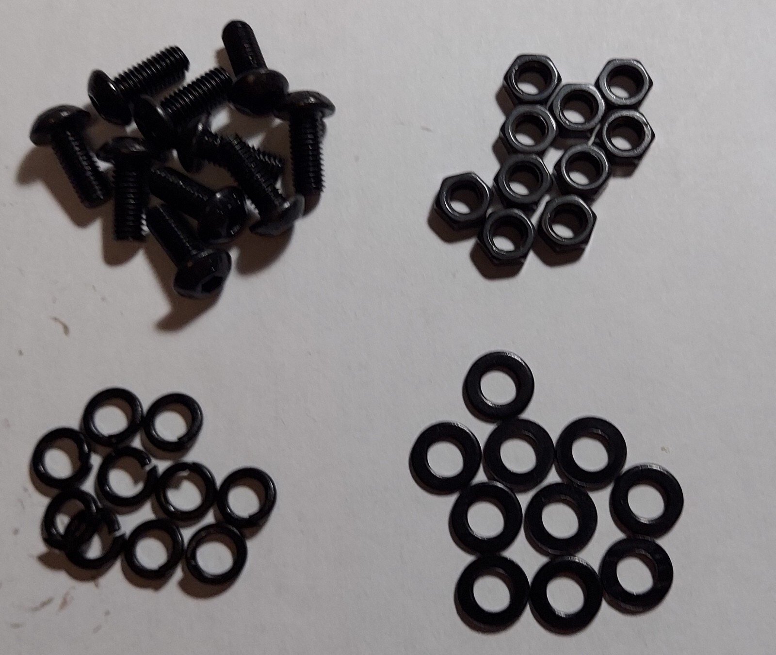 M5 X 12mm Hex Round Head Machine Screws w/ Nuts, Lock & Flat Washers (10 Pcs Ea)
