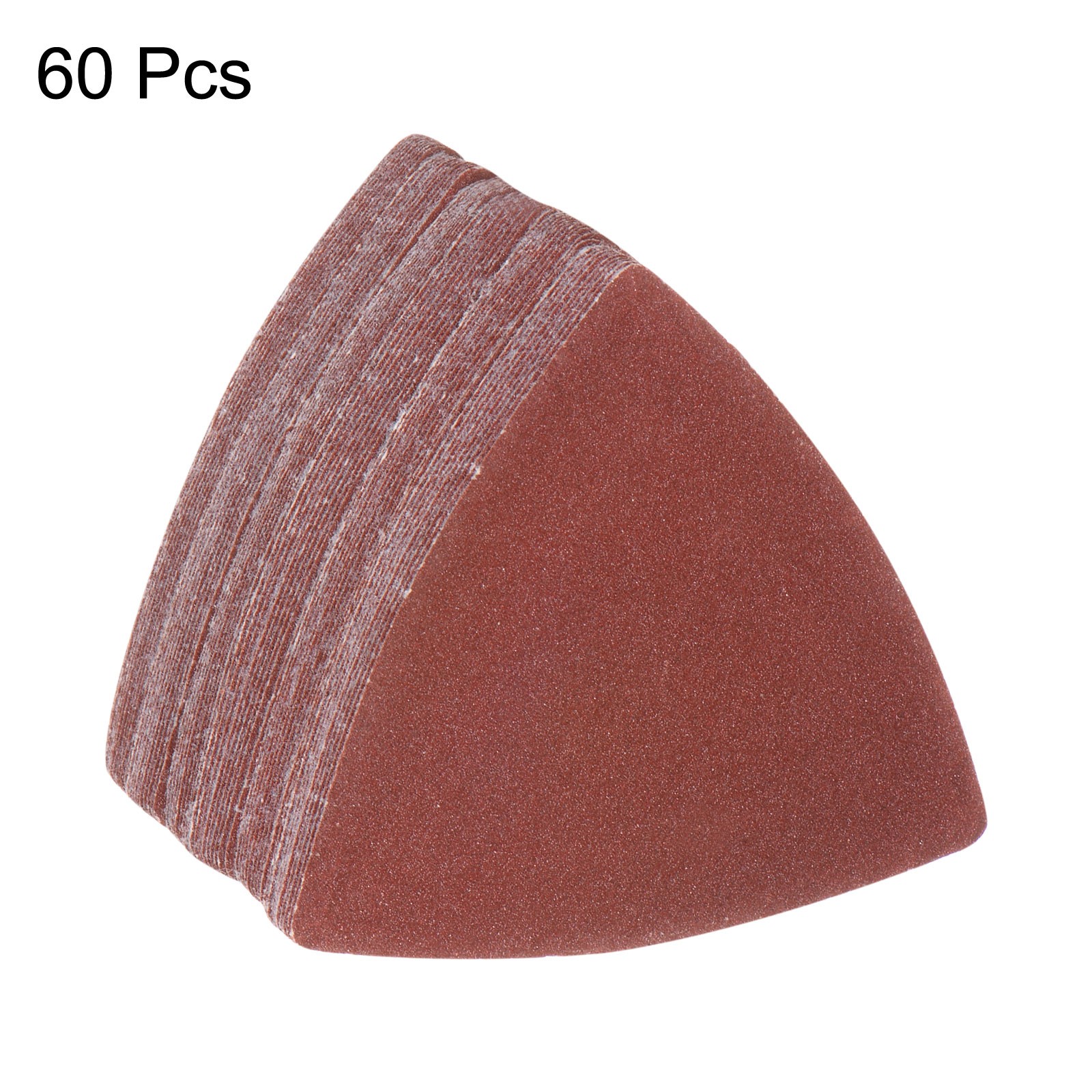 60pcs 180 Grits 80mm Aluminum Oxide Triangular Hook & Loop Sandpapers Pads