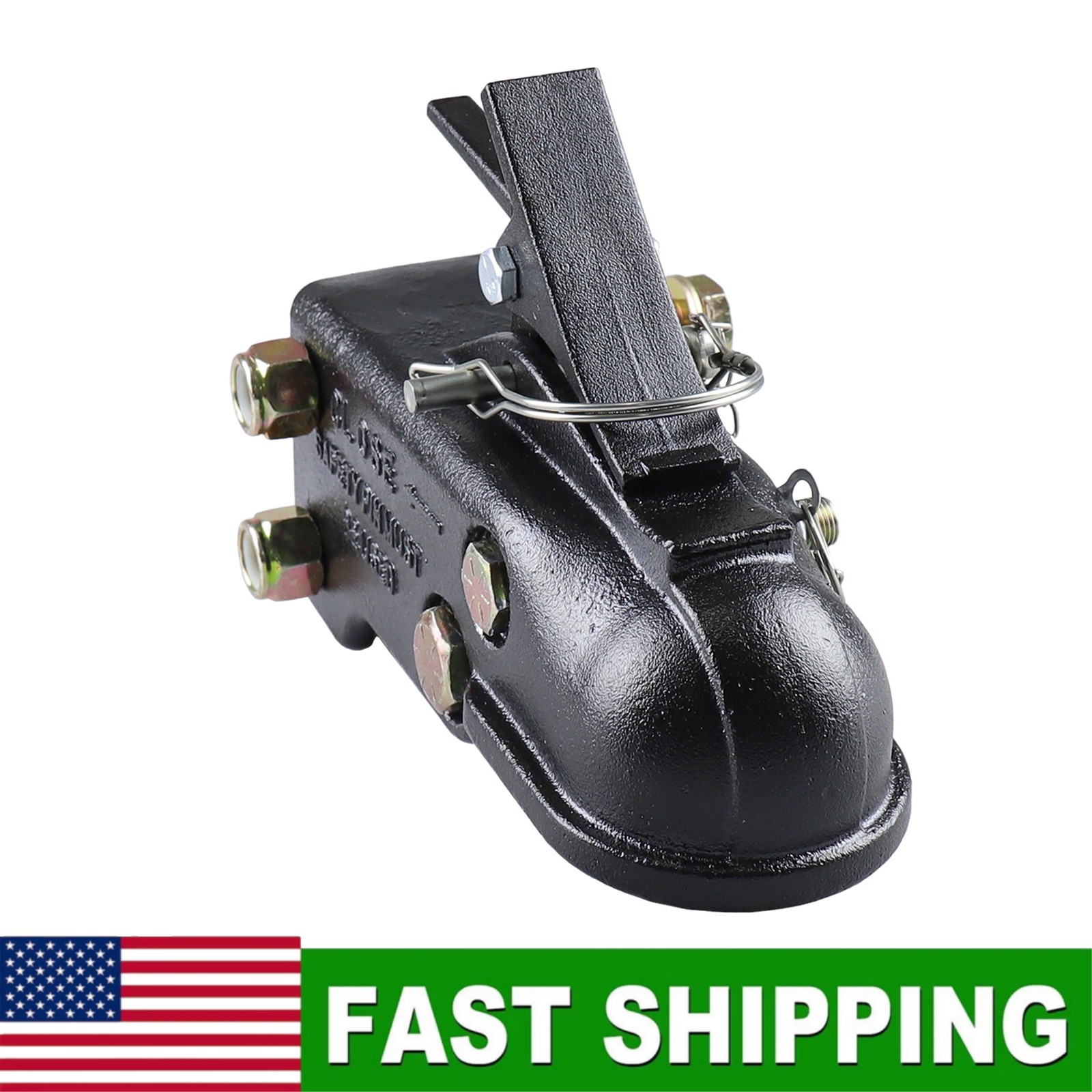 21000LBS Heavy Duty Adjustable Trailer Coupler 2-5/16 Hitch Ball Channel-Mount