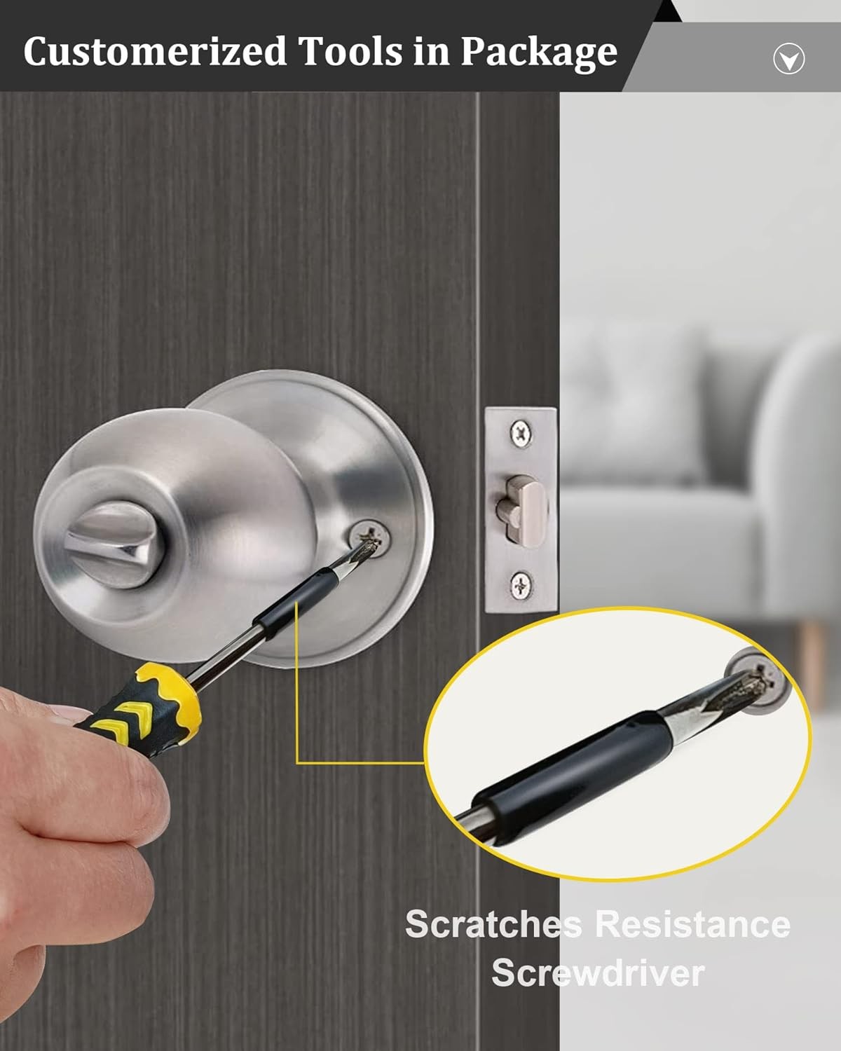 All Keyed Same Entry Door Knob and 1 Pack, Deadbolt Lockset-Keyed Alike