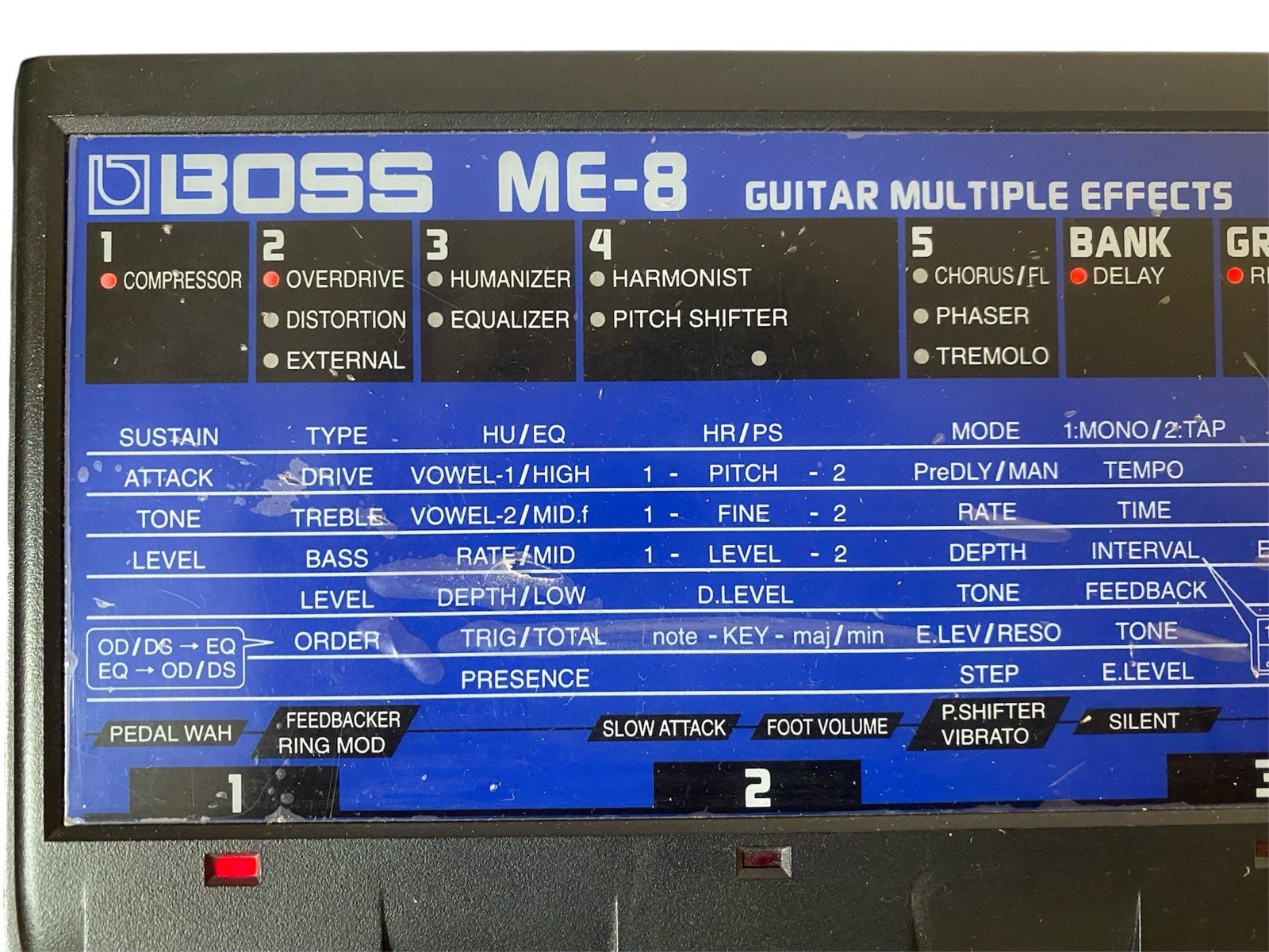 BOSS ME-8 Guitar Multiple Effects Distortion Chorus Effects Unit w/ AC Adapter