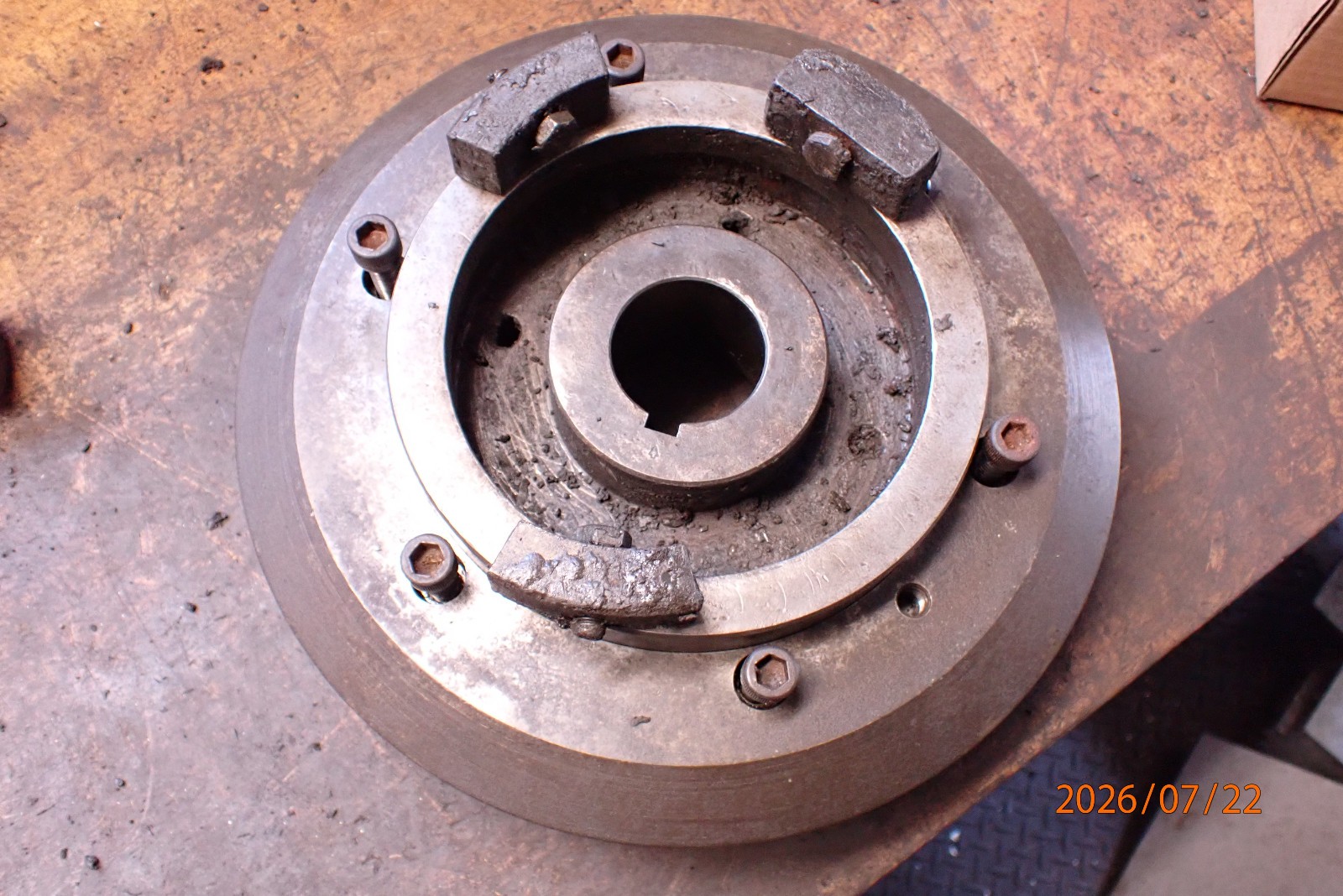 OLDER LARGE SURFACE GRINDING GRINDER WHEEL ARBOR HUB WITH WEIGHTS FOR ...