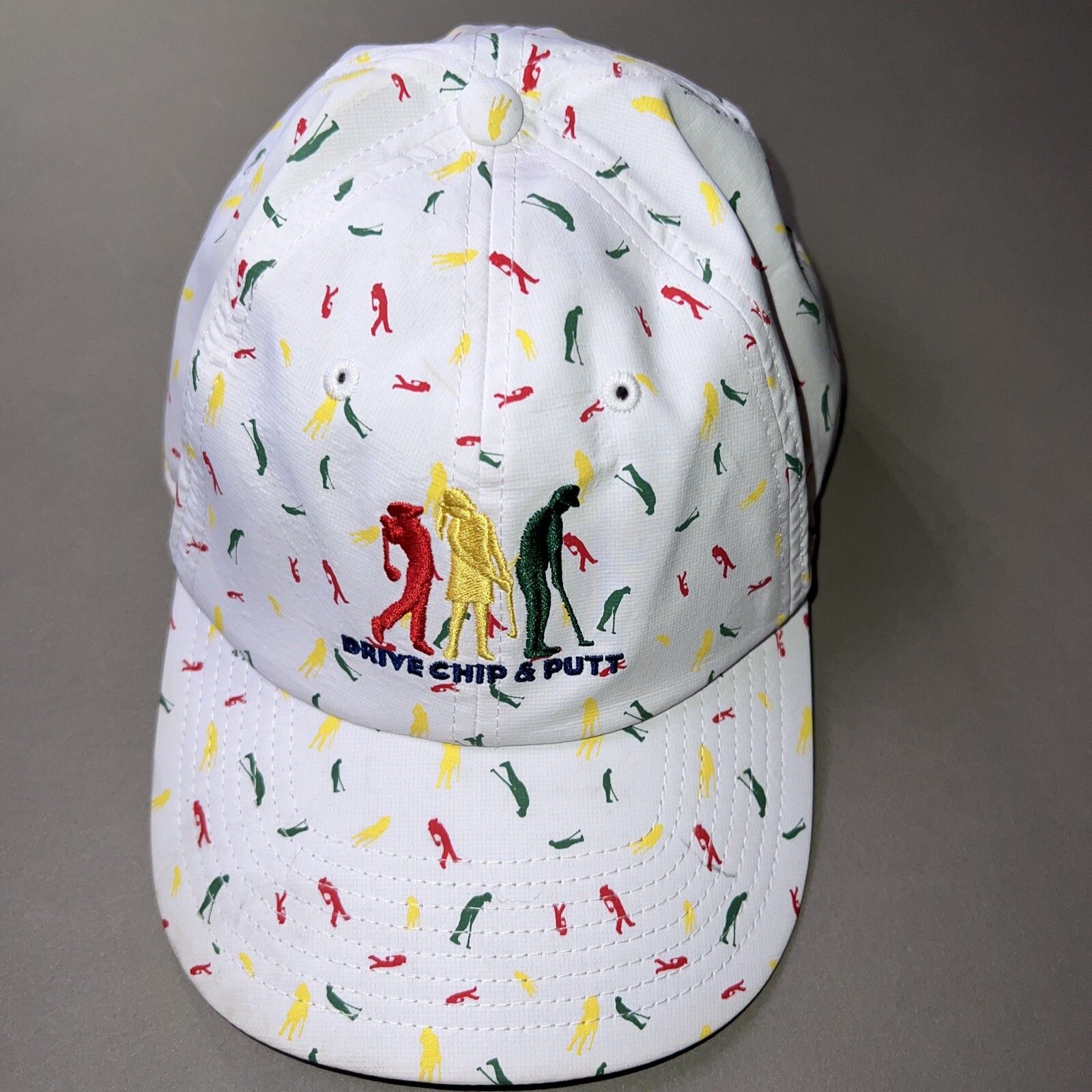 Drive, Chip & Putt Golf Hat All Over Print AOP Strapback Hat White OSFM