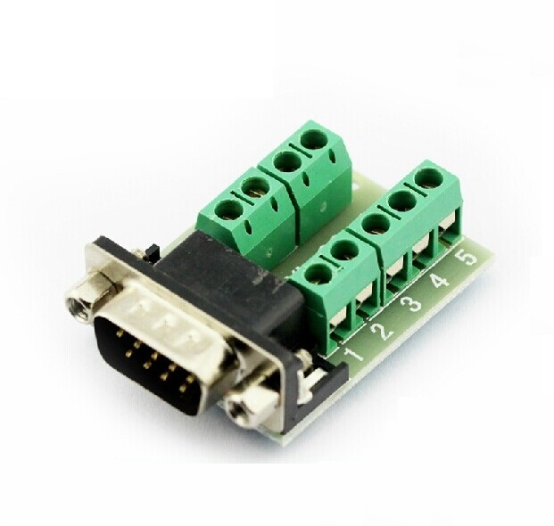 2PCS RS232 to Terminal DB9 male adapter signals Terminal module
