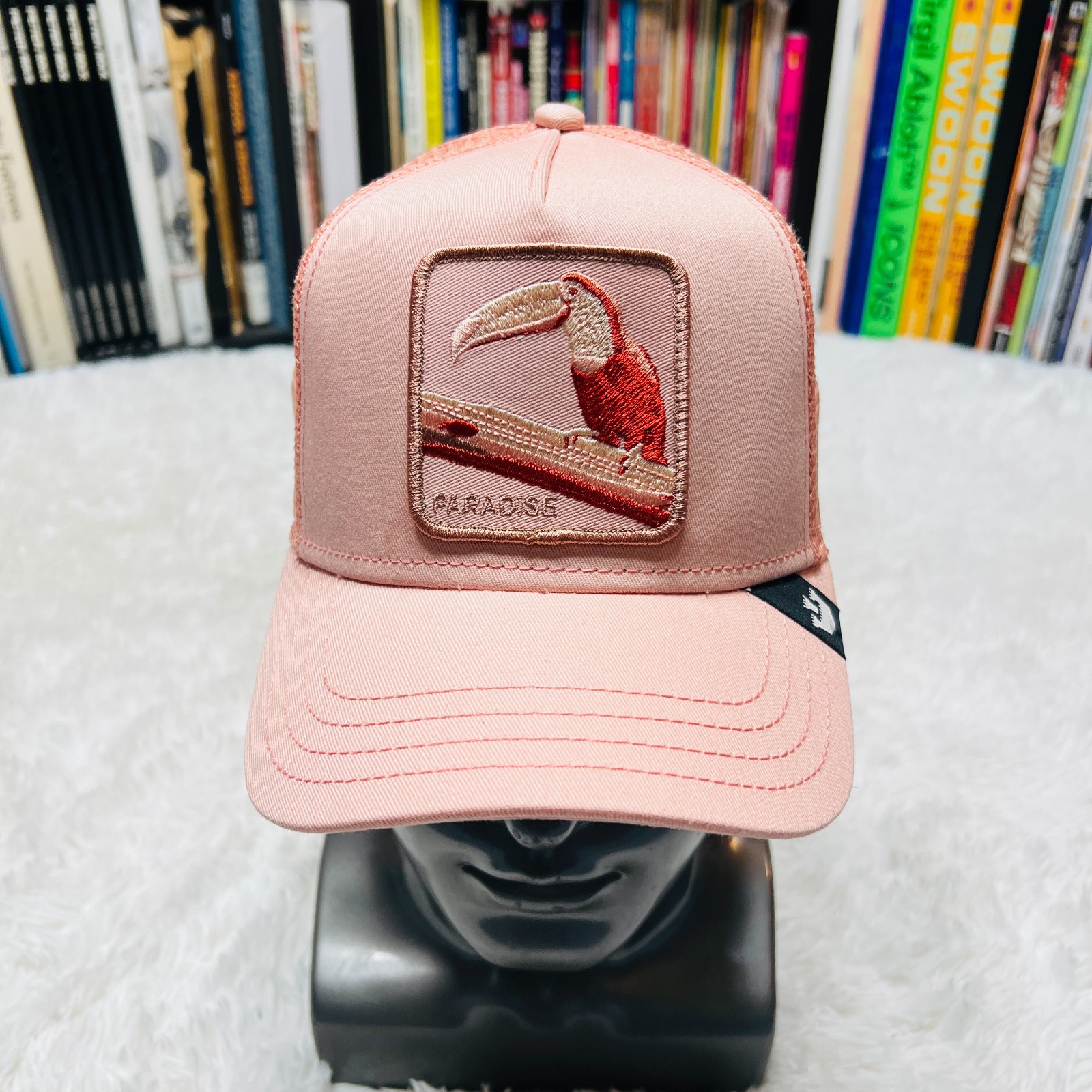 GOORIN BROS TOUCAN PARADISE CORAL PINK TRUCKER HAT TOUCAN MIRAGE CAP