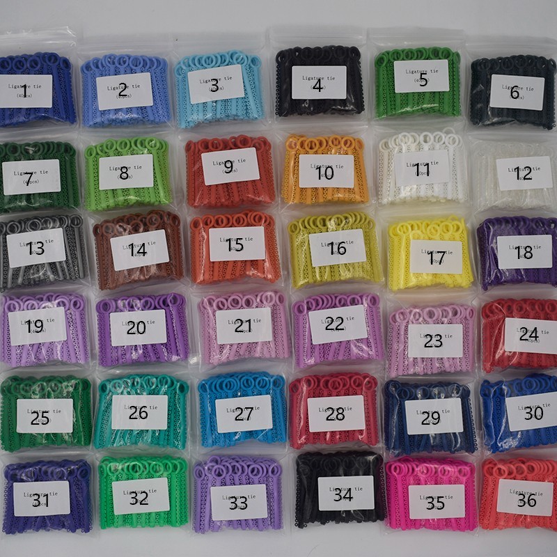 1040 Pcs Dental Orthodontic 37 Colors Elastic Braces Rubber Ligature Ties Bands