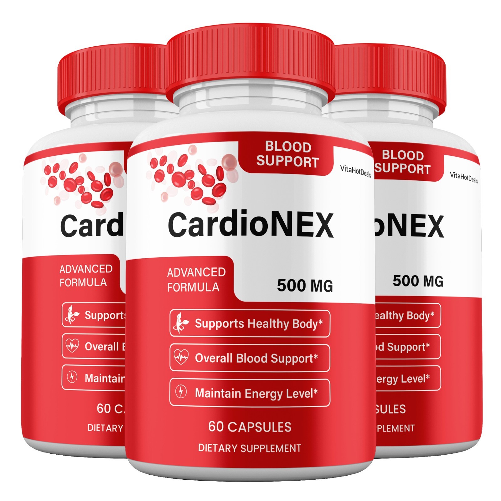 CardioNex Capsules, Max Strength, CardioNEX All Natural Supplement (3 Pack)