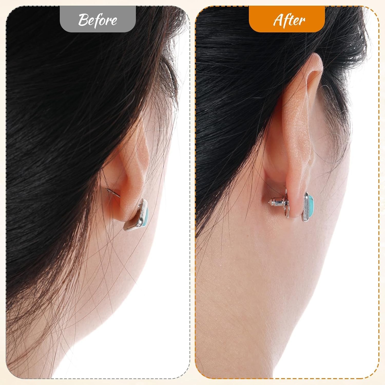 Earring Lifters Backs, Mabor 8 Pcs Earring Backs for Droopy Ears Locking Earring