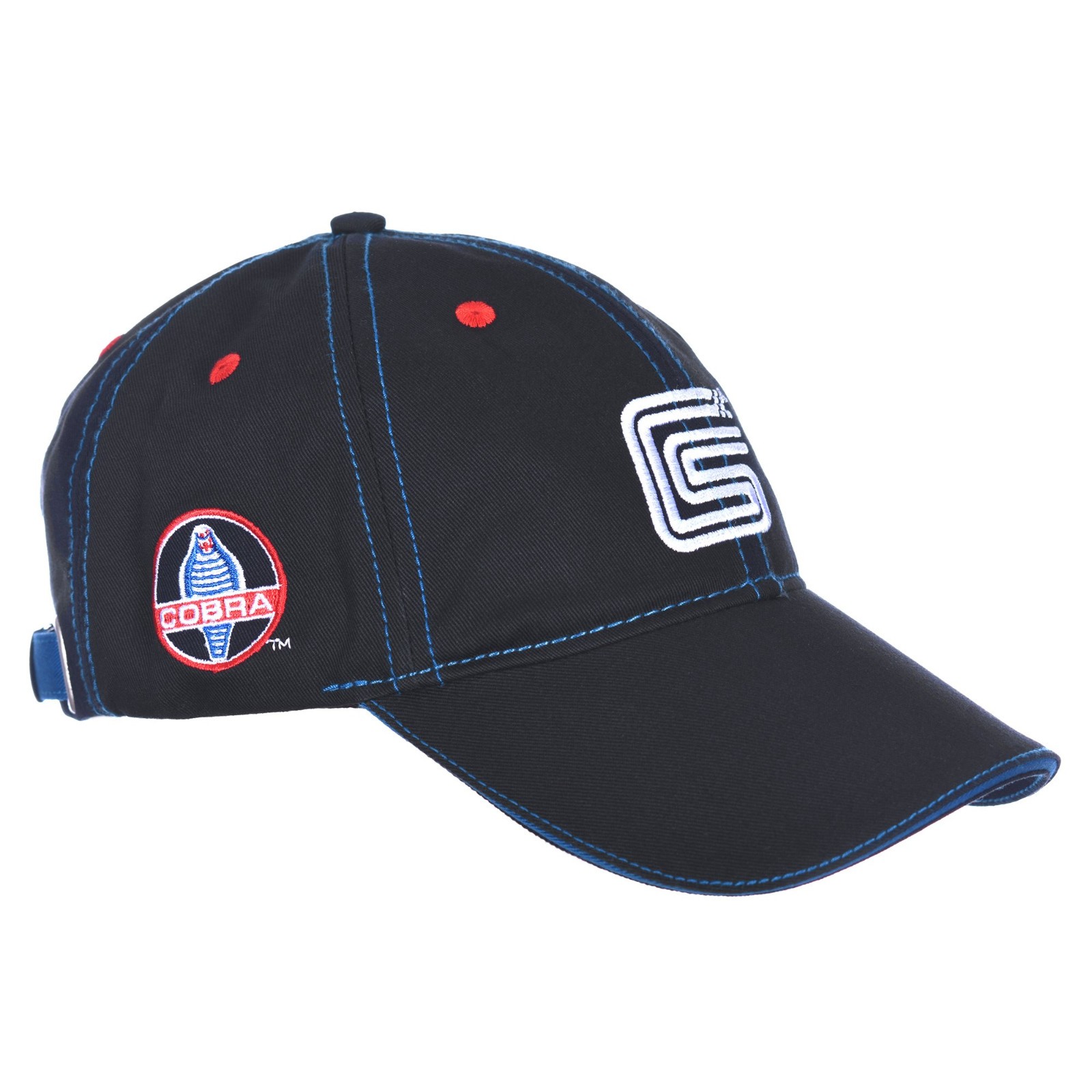 Men's Carroll Shelby Cobra Ford Cap Adjustable Black Fabric Hat