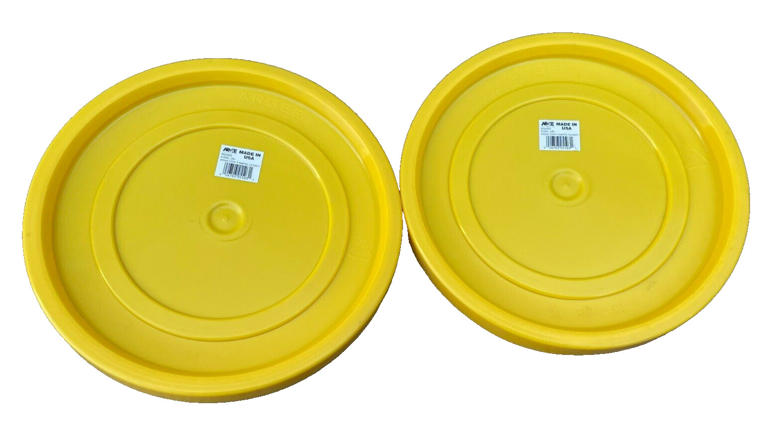 Yellow 5 Gallon LID Argee RG5503 Made in USA, (Lot of 2)